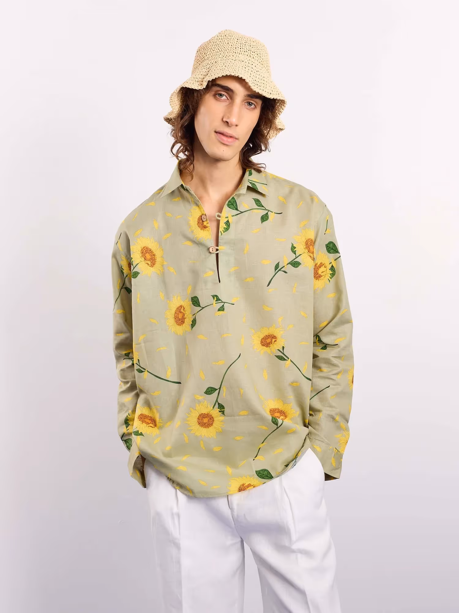 Sunflower Fields Linen Pullover image 3