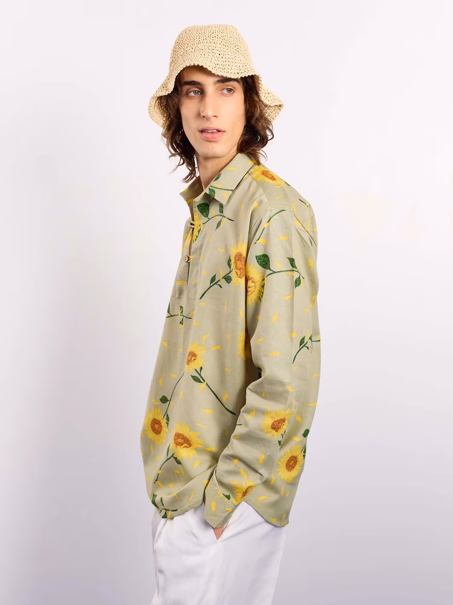 Sunflower Fields Linen Pullover image 7