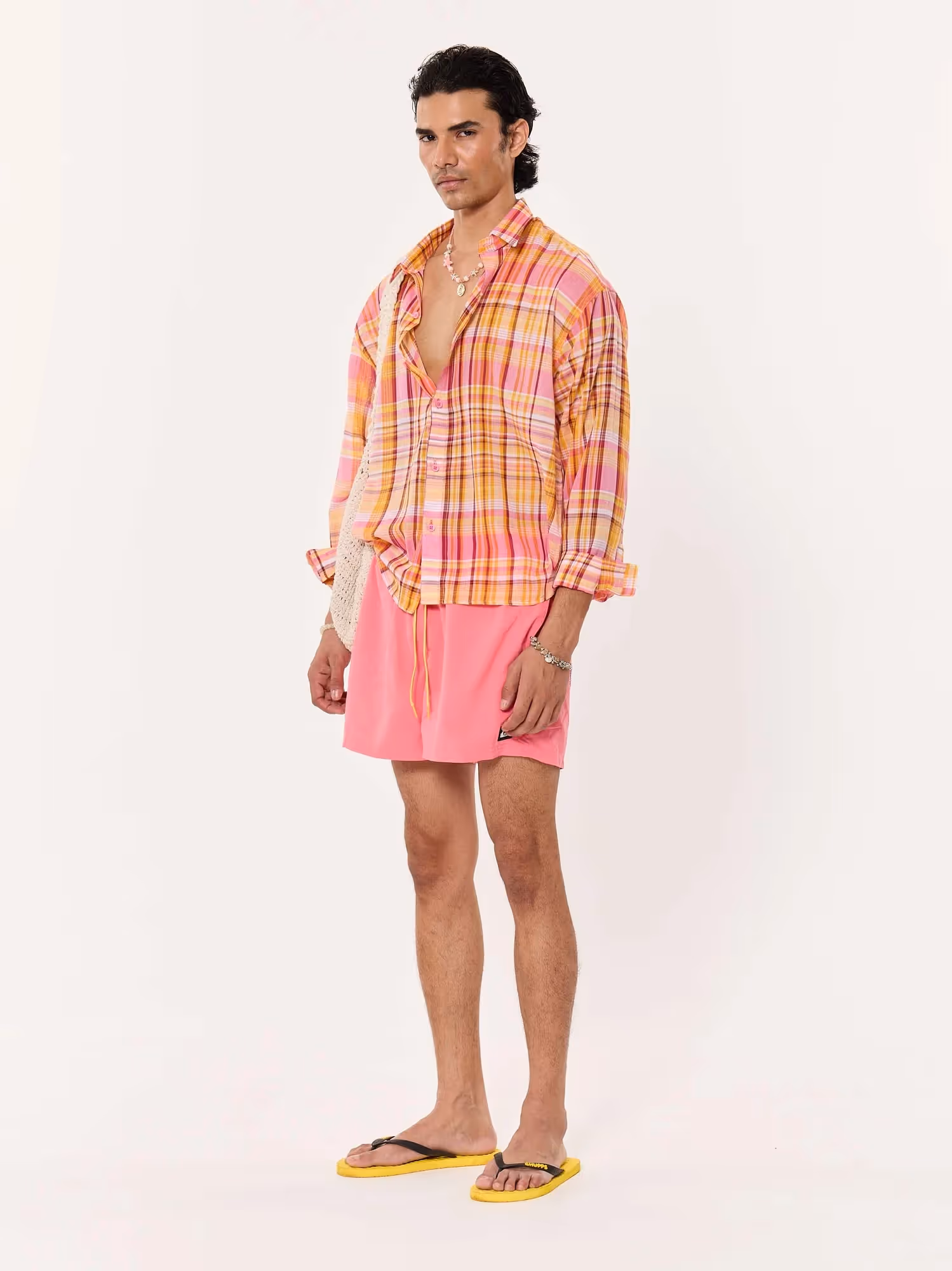 Sunset Madras Checks Cropped Shirt  image 8
