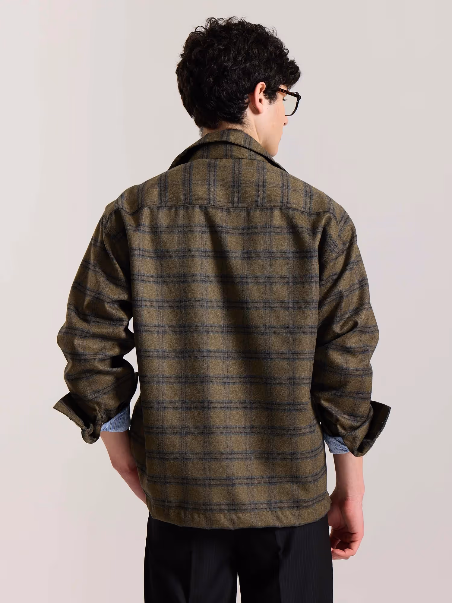 Taupe Checkered Tweed Shacket  image 8
