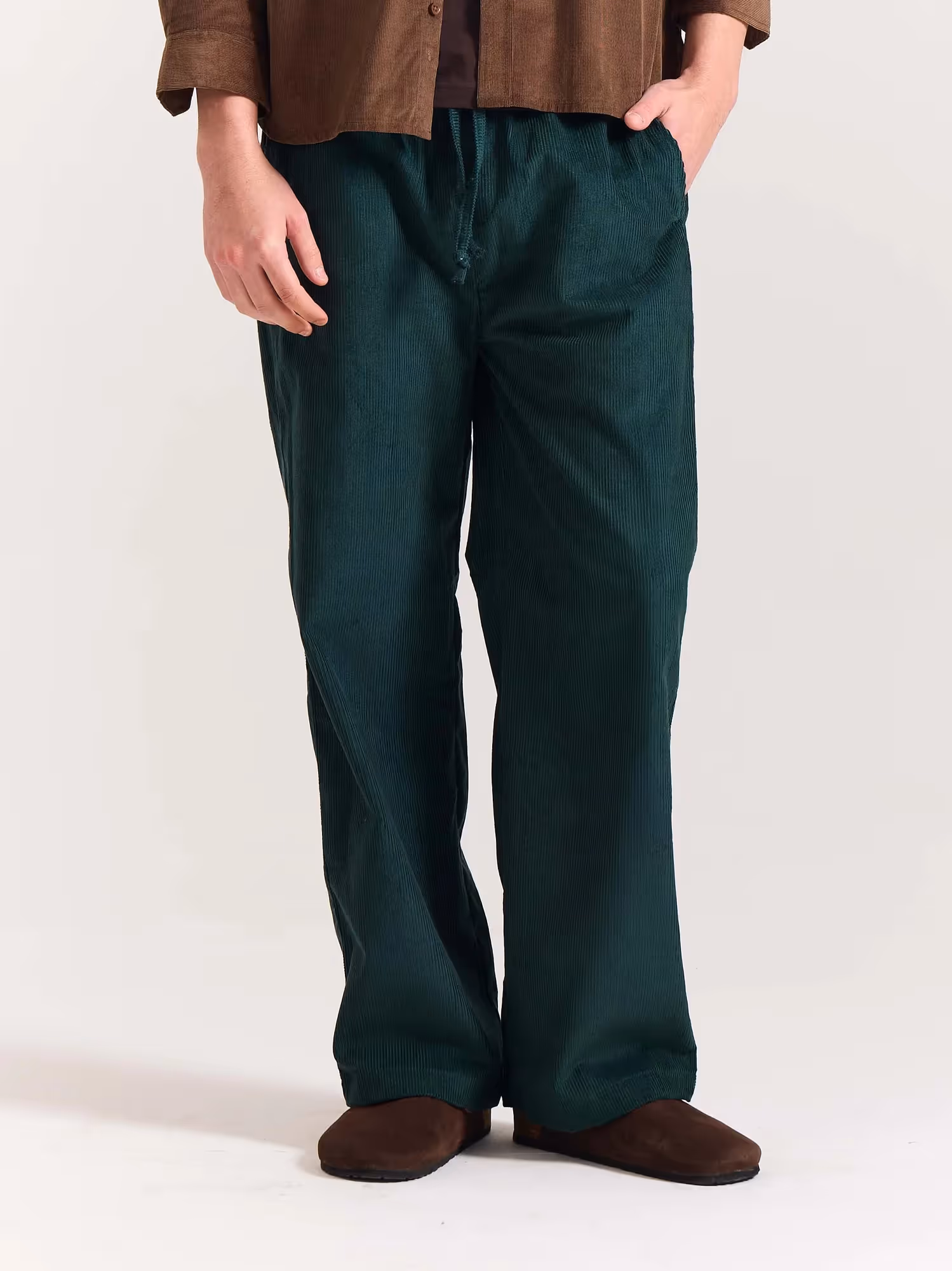 Teal Green Corduroy Pull-on Pants  image 3