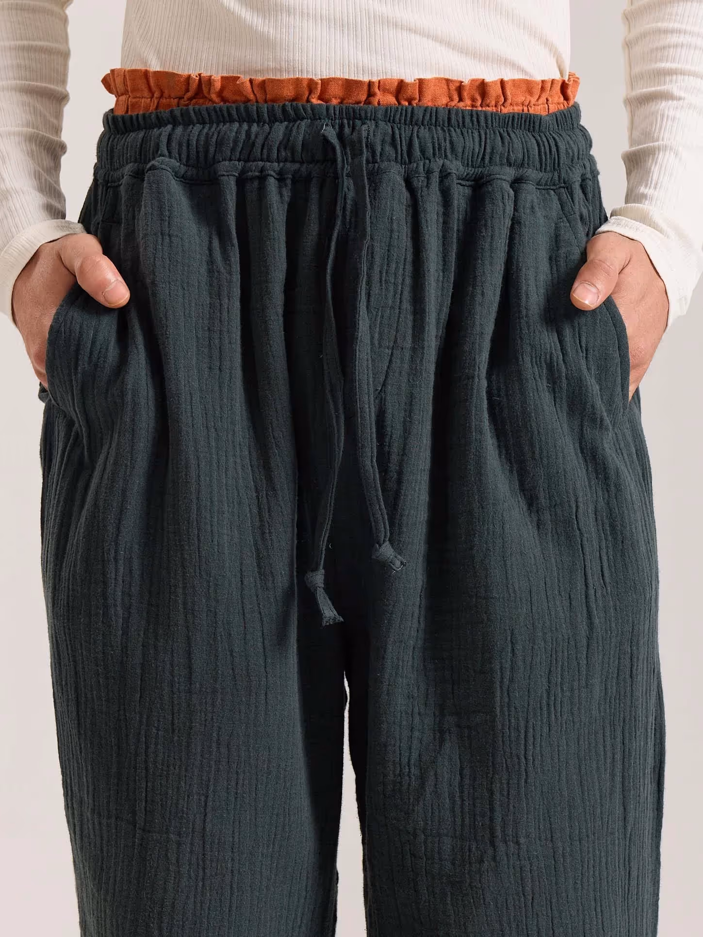 Teal Green Gauze Pull-on Pants image 4