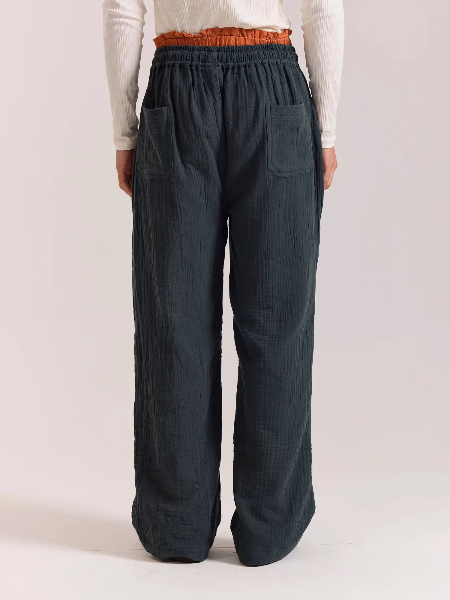 Teal Green Gauze Pull-on Pants image 6