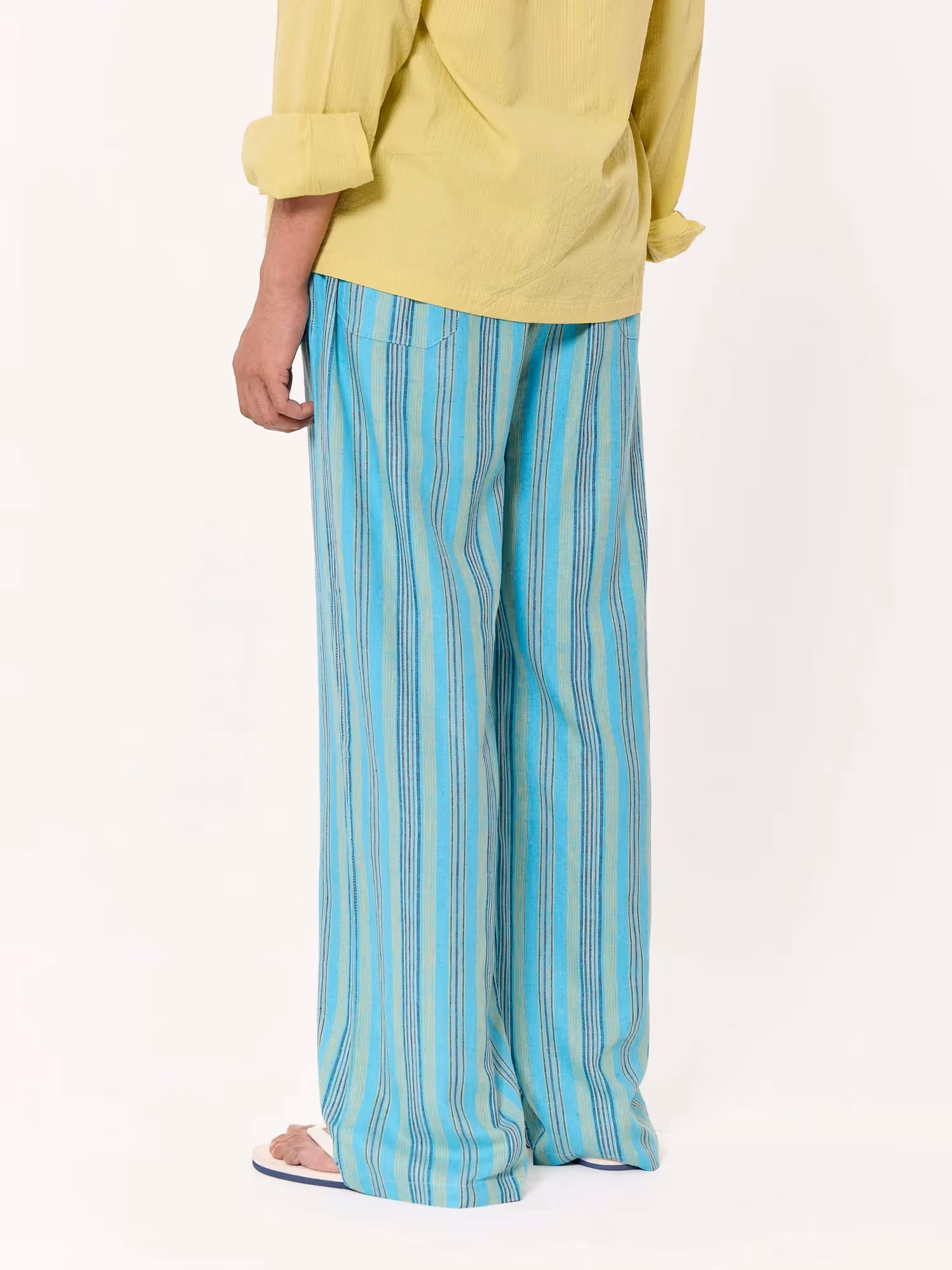 Turquoise Striped Pull-on Pants  image 6