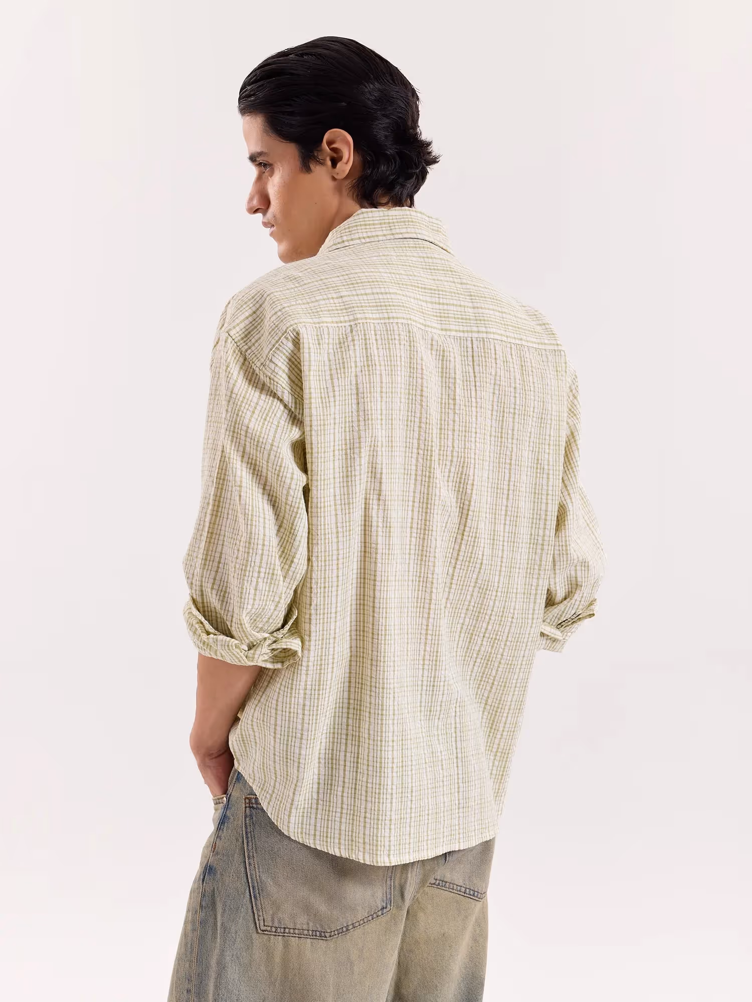 Vanilla Matcha Checkered Cropped Shirt  image 7