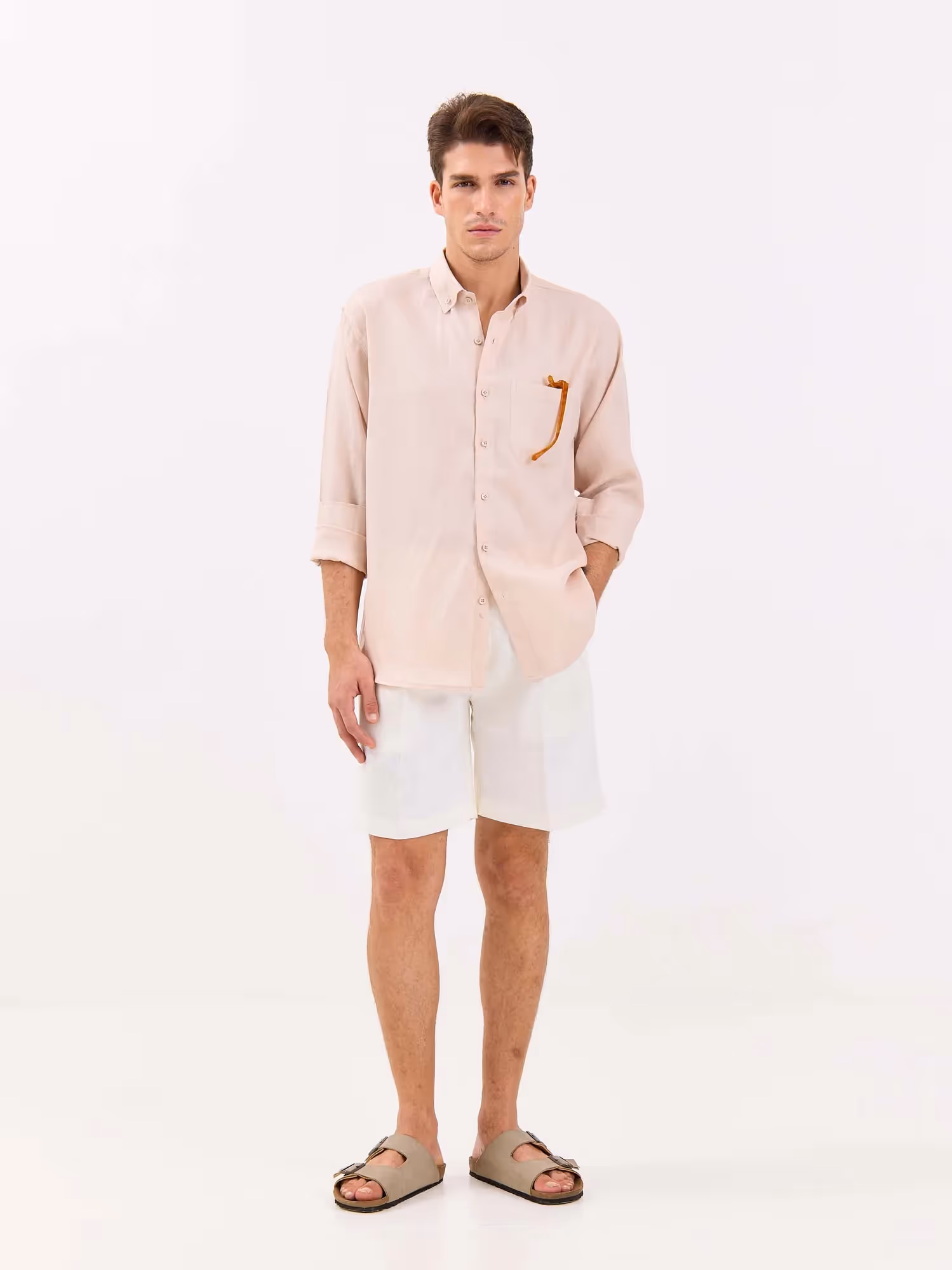 Very Light Pink Irish Linen Shirt image 1