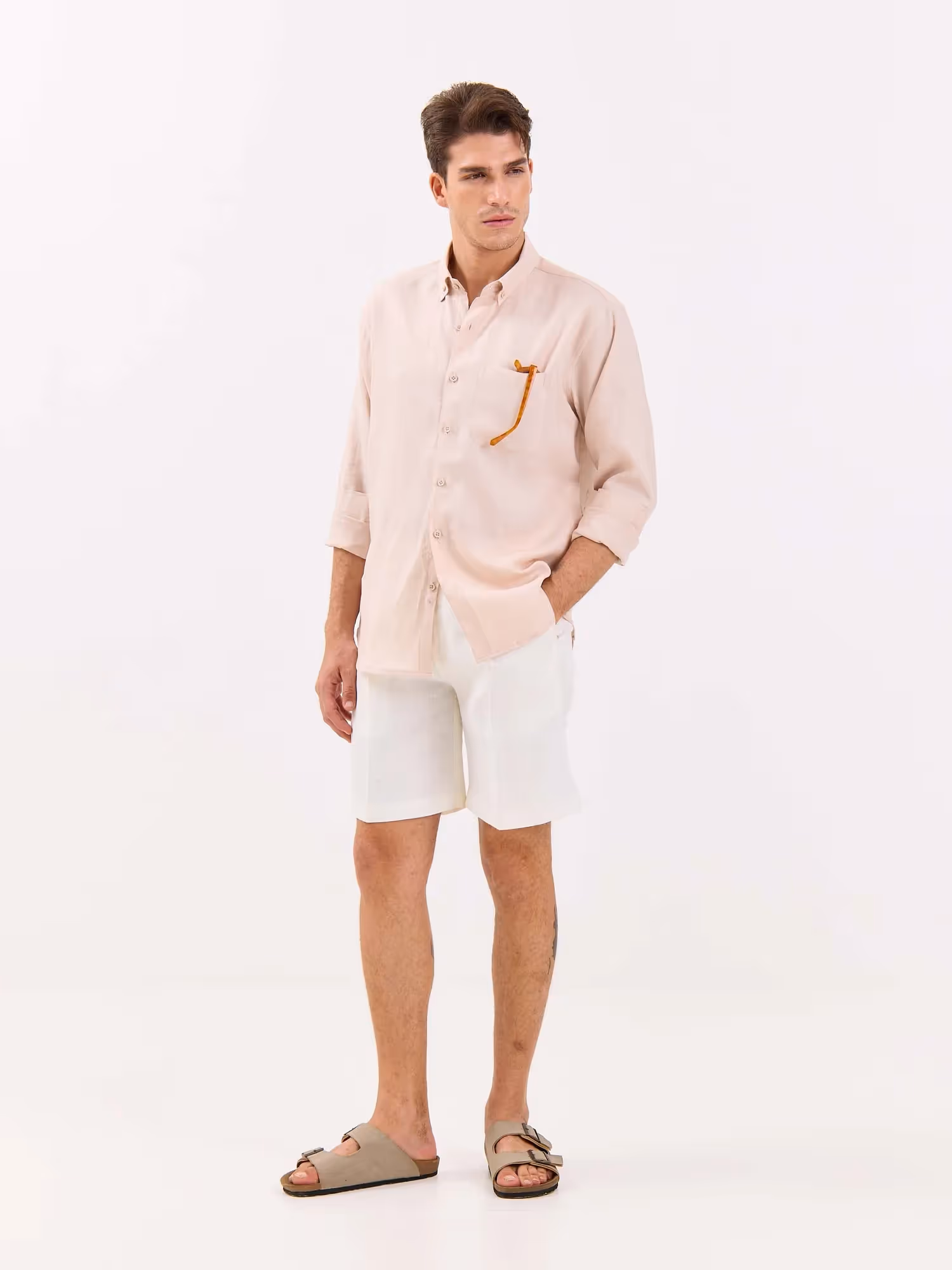 Very Light Pink Irish Linen Shirt image 4