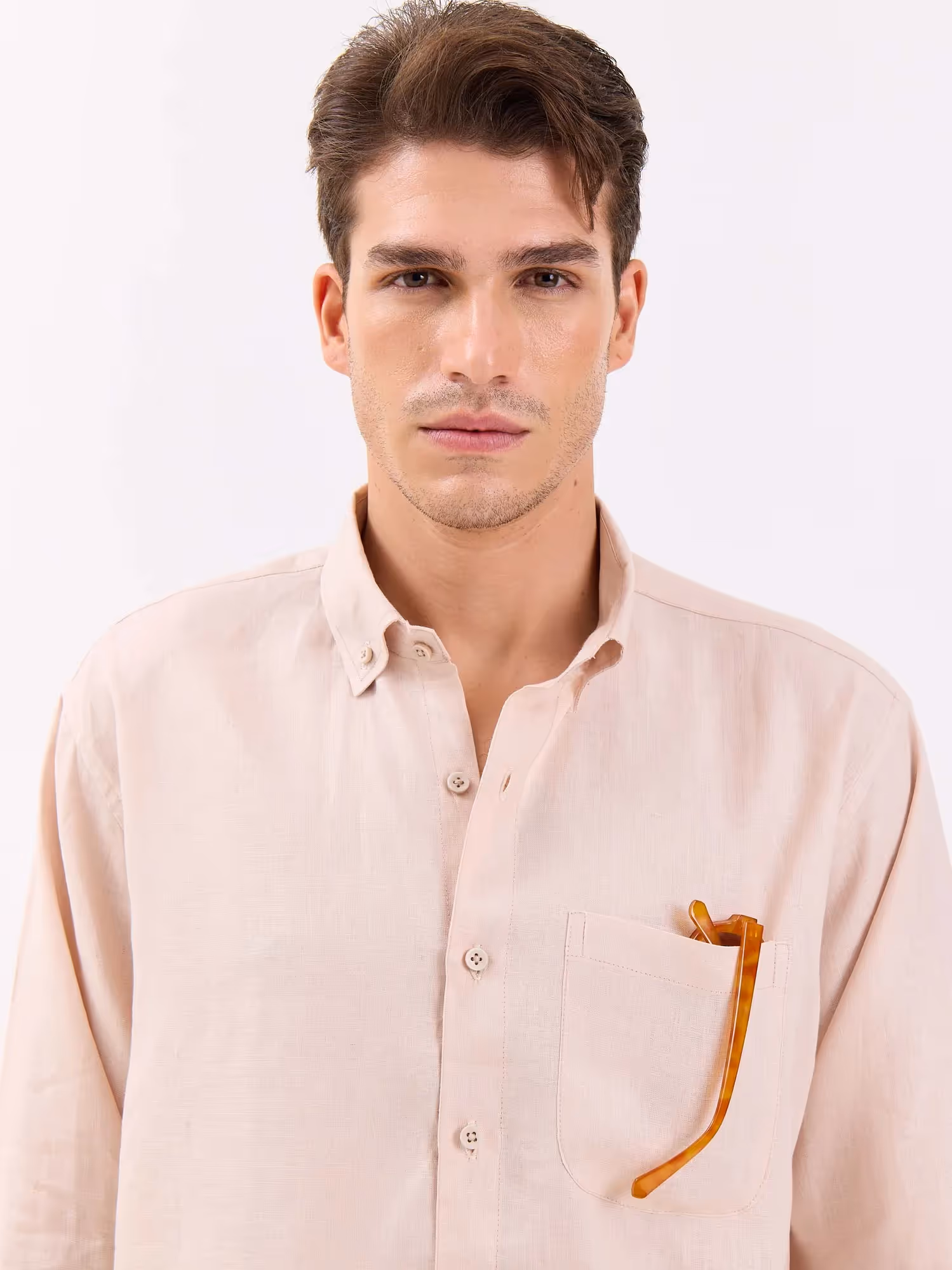Very Light Pink Irish Linen Shirt image 5