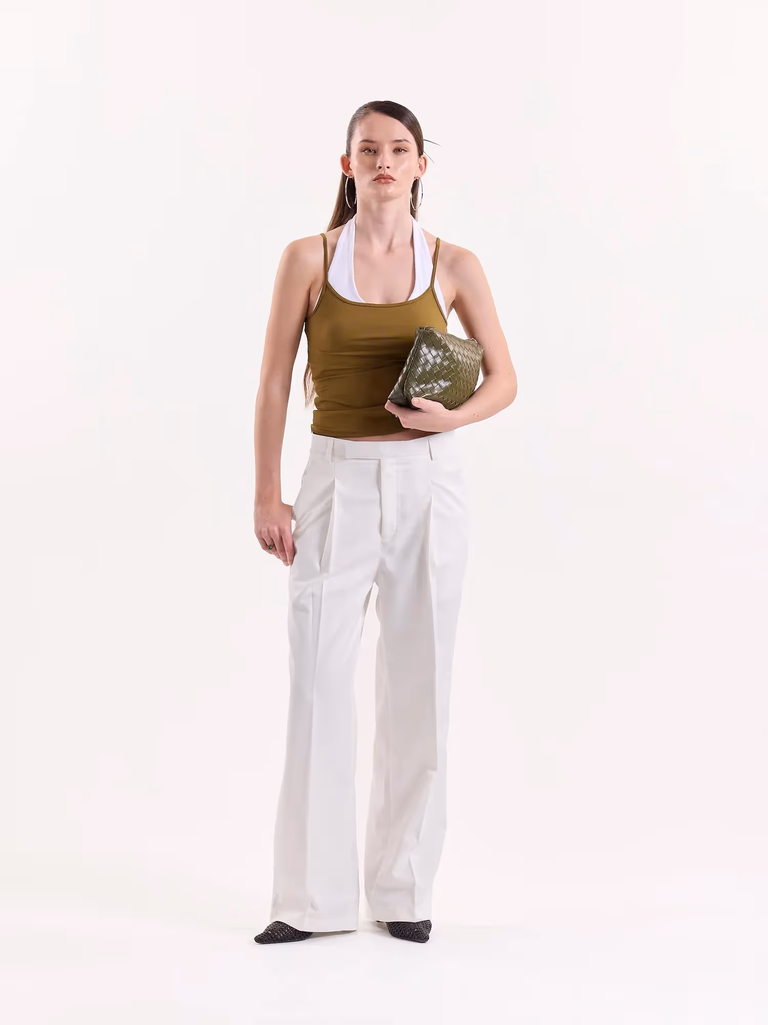 White Baggy Fit Trousers  image 3
