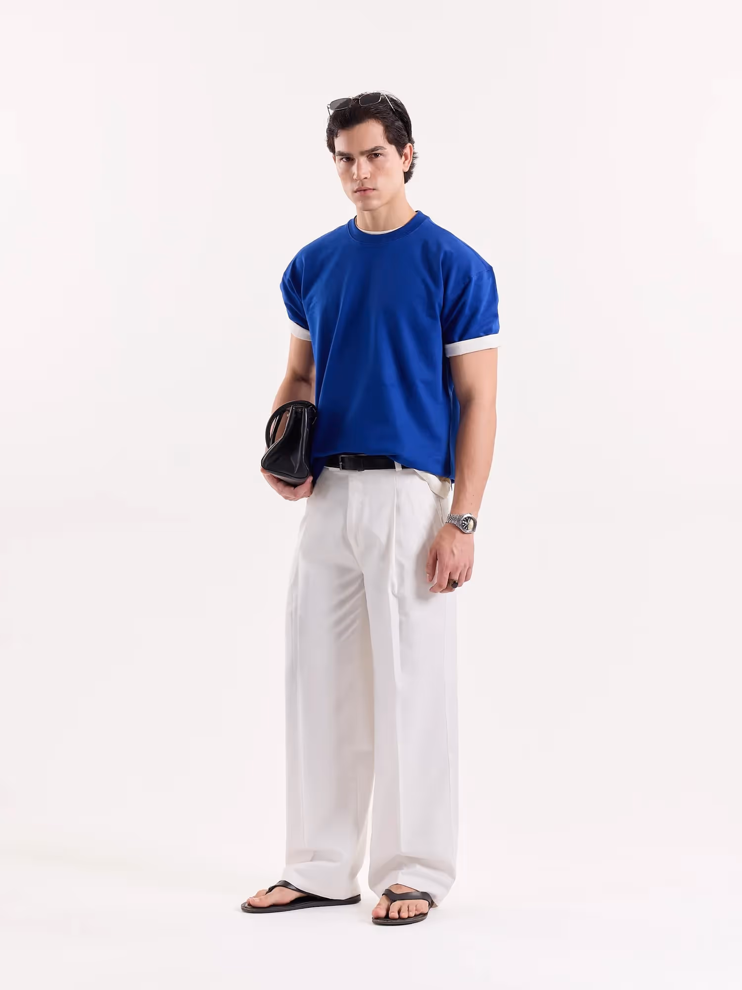 White Baggy Fit Trousers  image 6