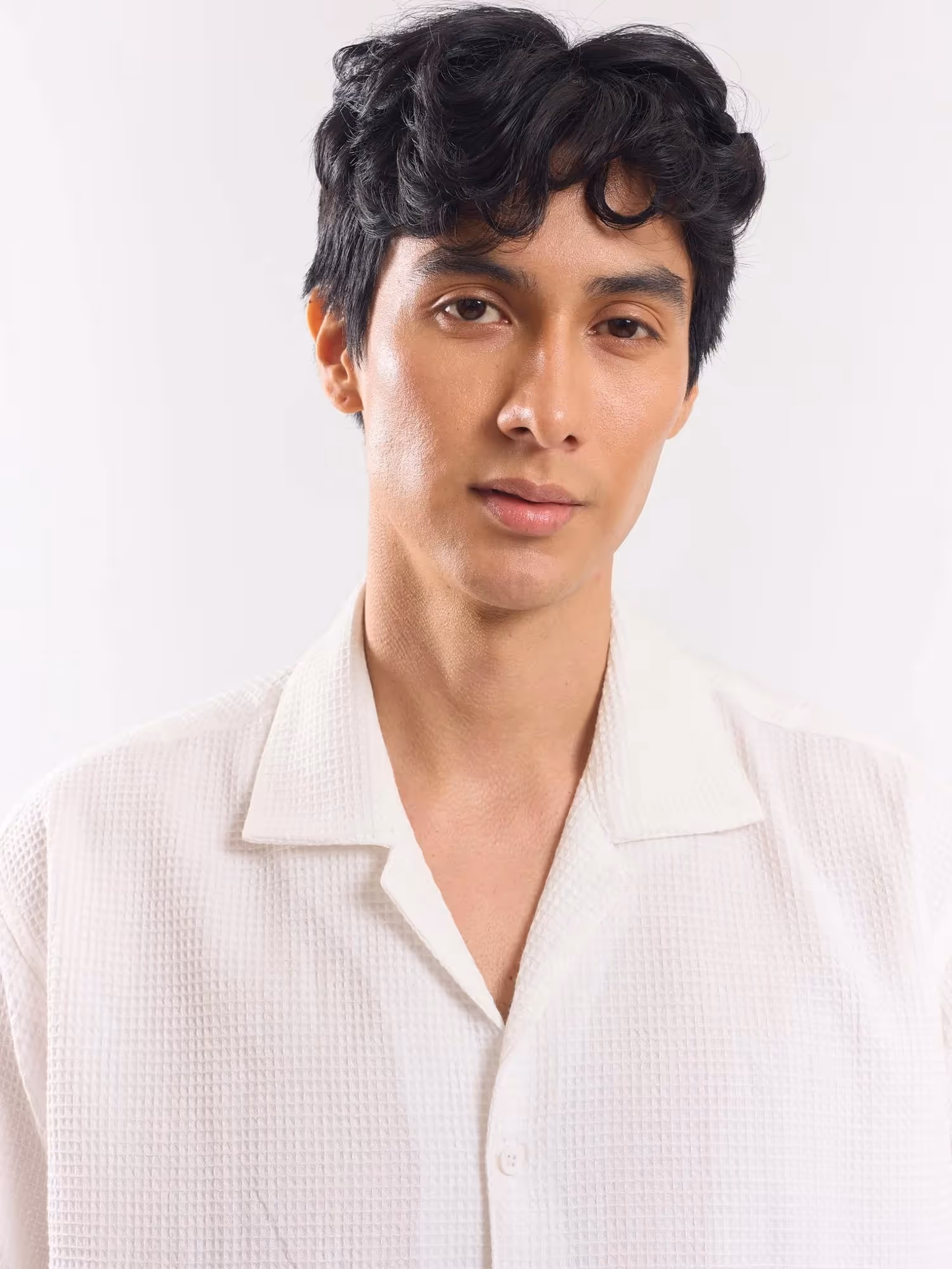 White Dobby Textured Shirt image 3