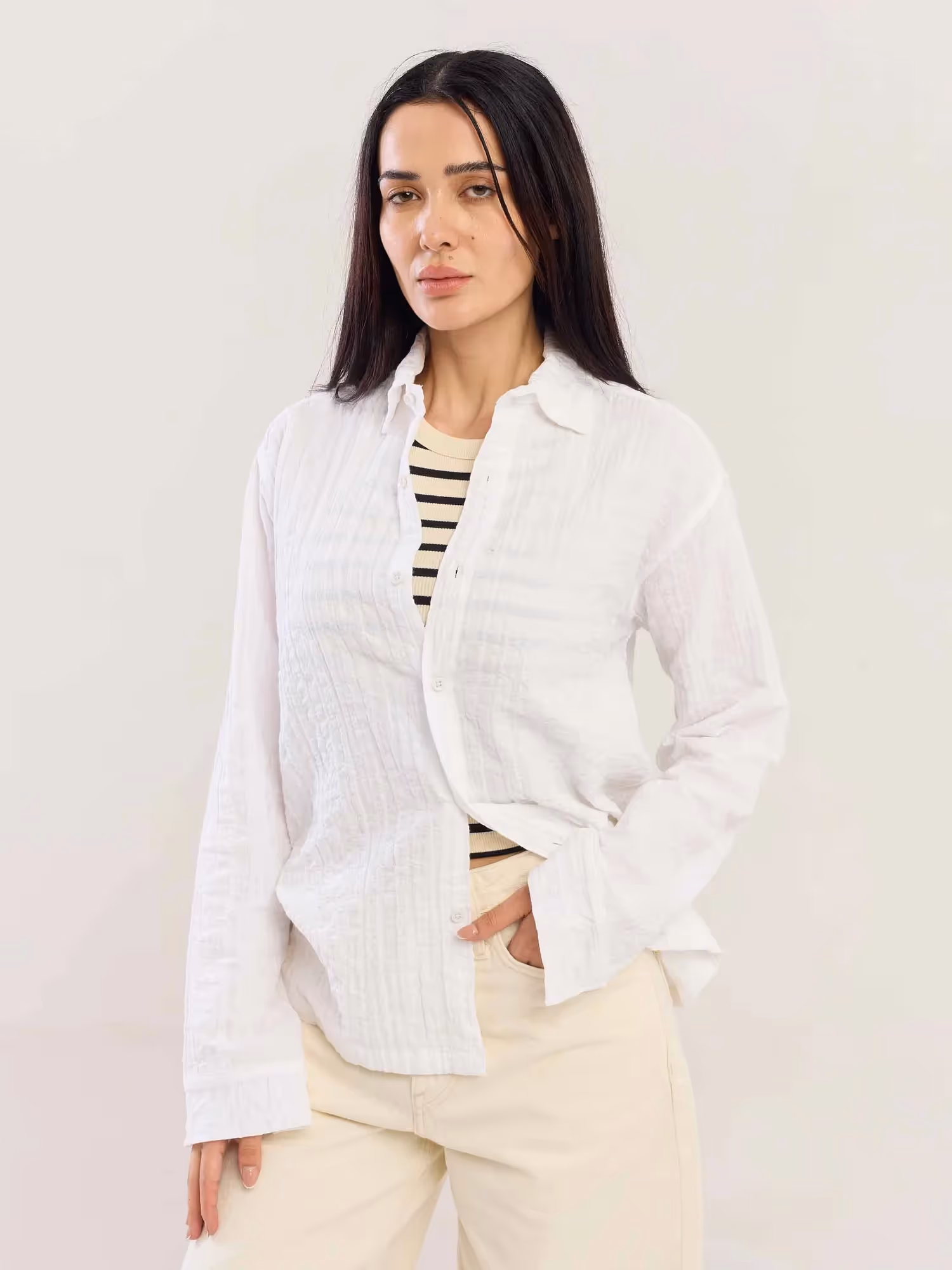 White Flowing Shirt image 3