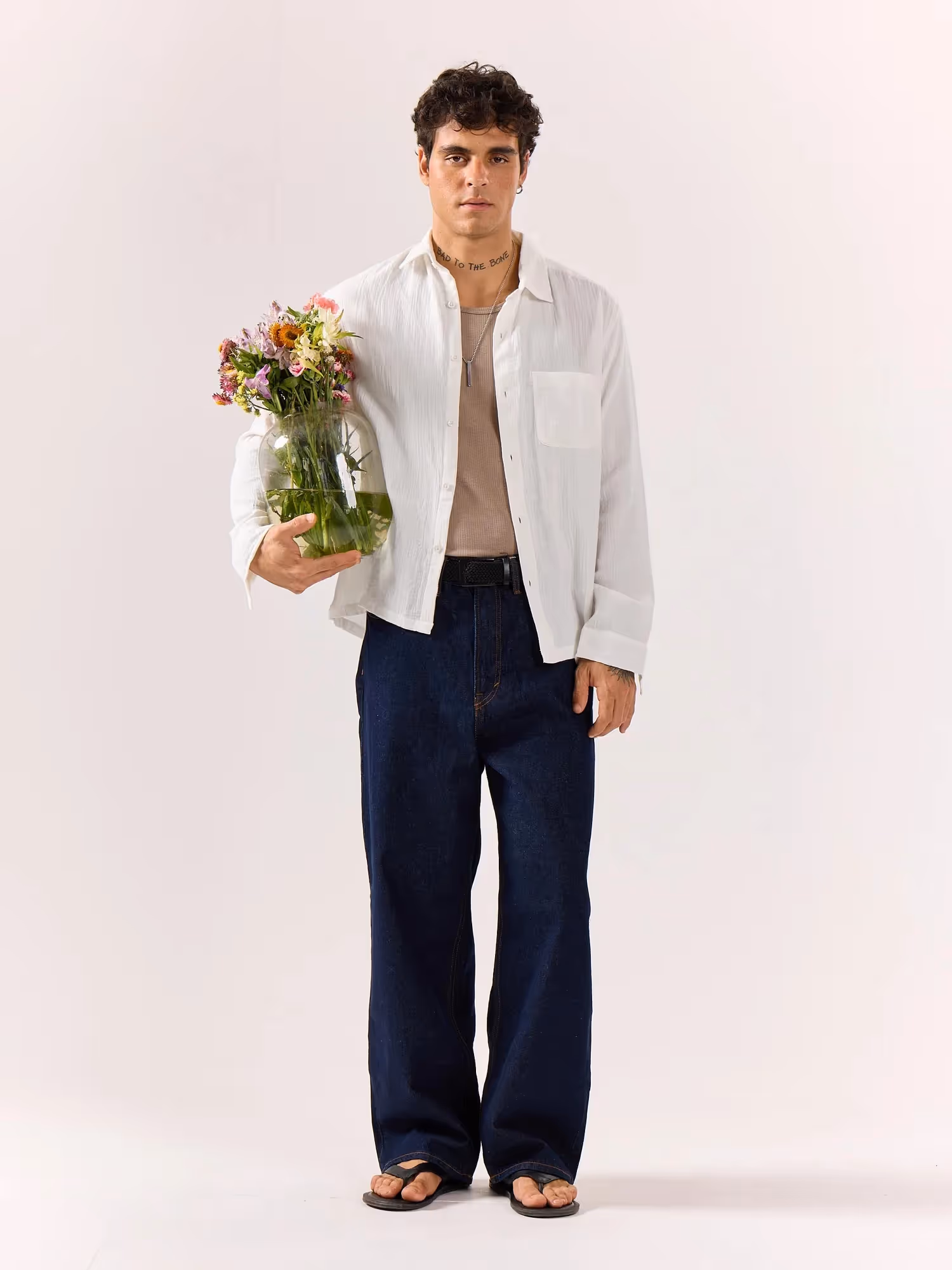 White Gauze Holiday Shirt image 1