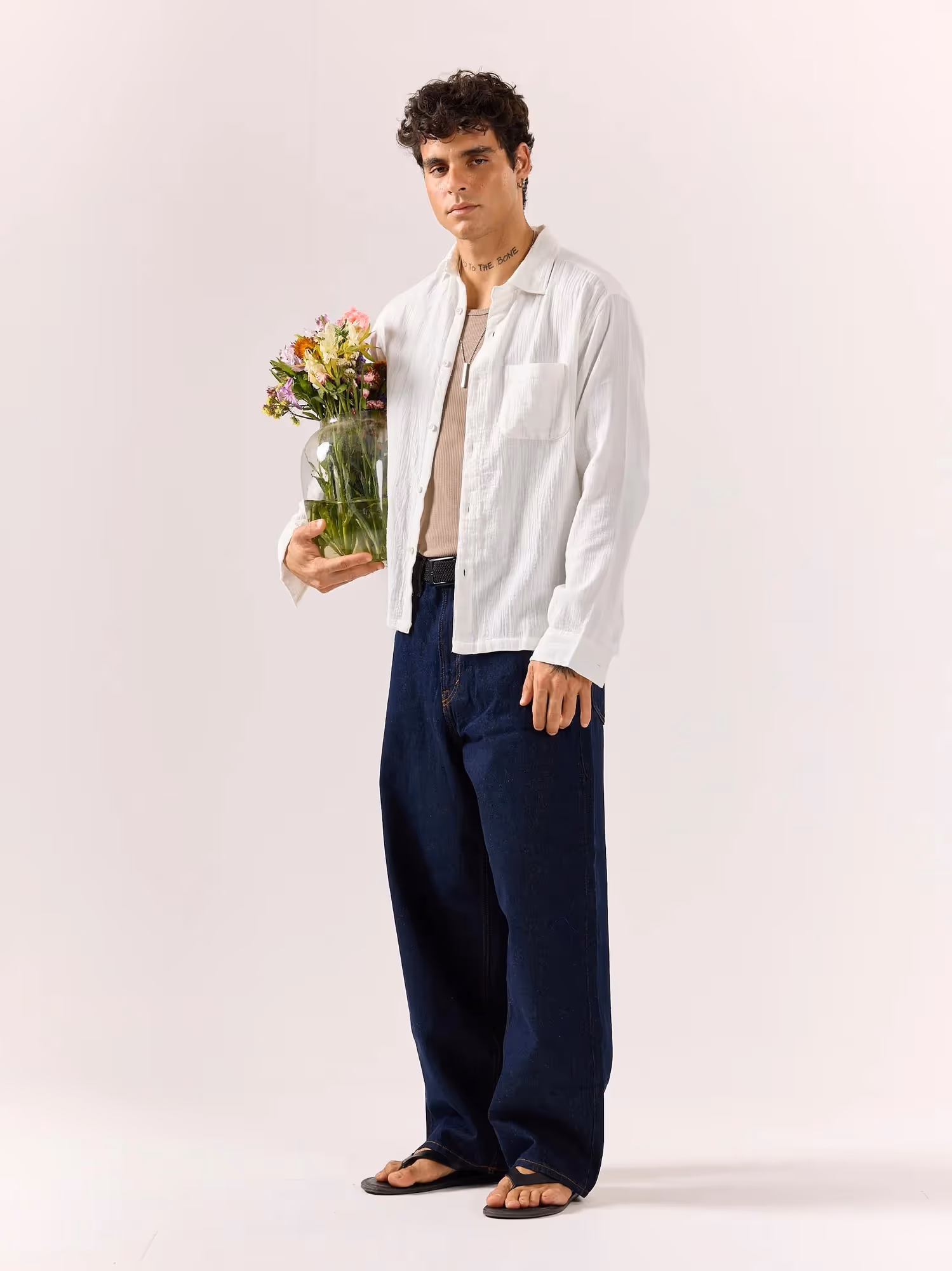 White Gauze Holiday Shirt  image 2