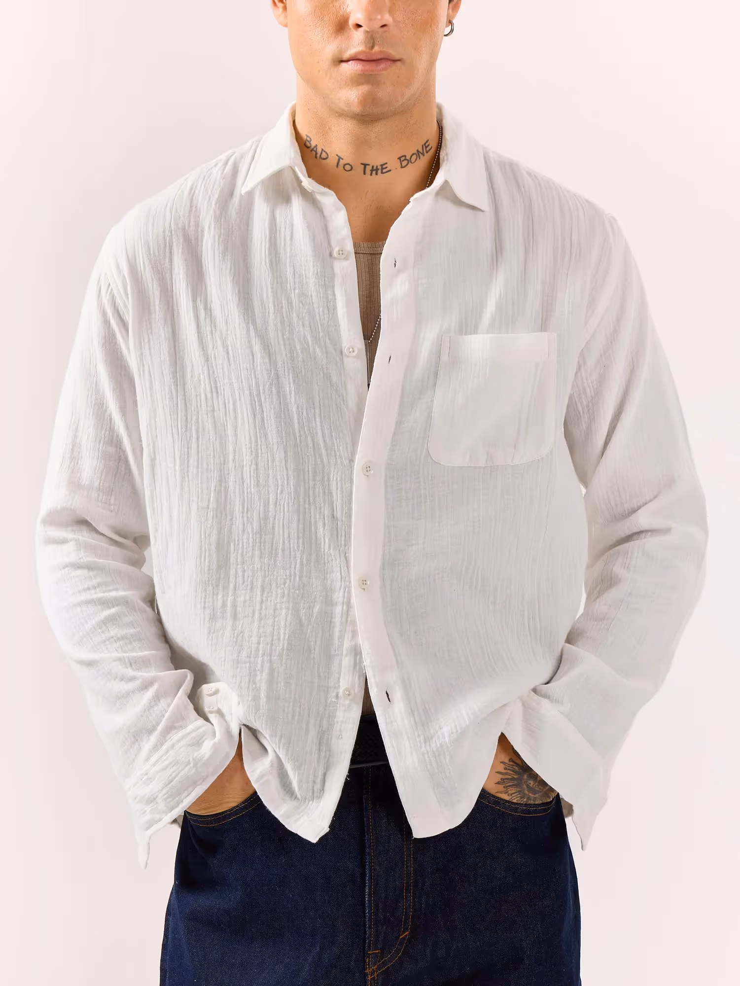 White Gauze Holiday Shirt  image 3