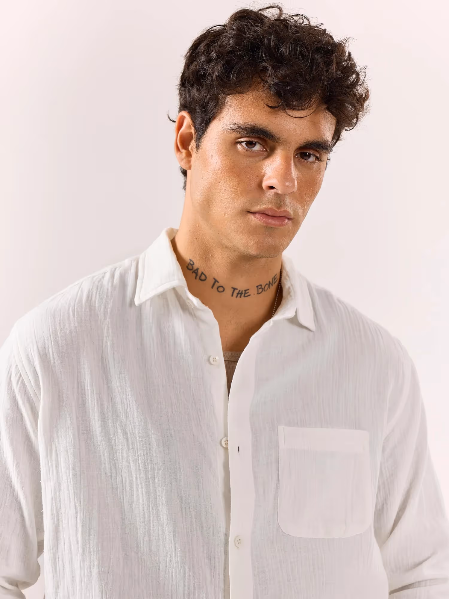 White Gauze Holiday Shirt  image 4
