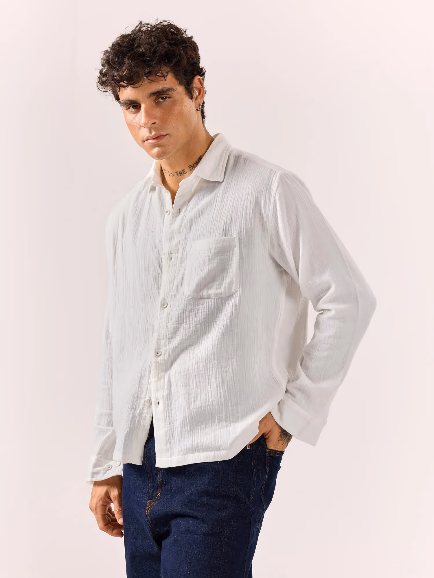 White Gauze Holiday Shirt  image 6