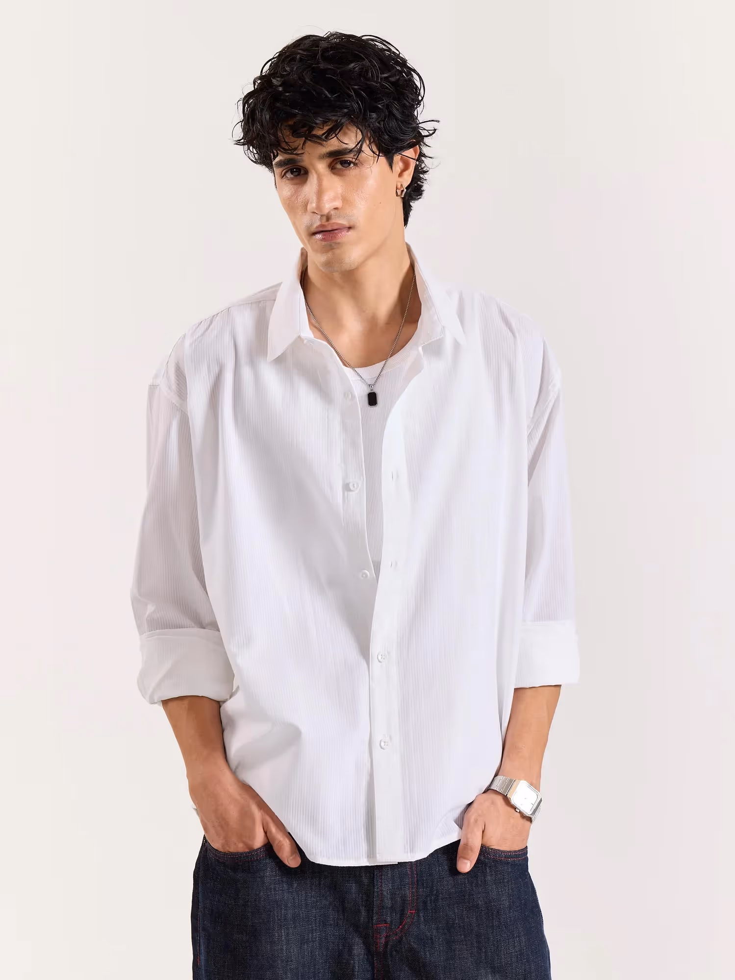 White Seersucker Holiday Shirt  image 3