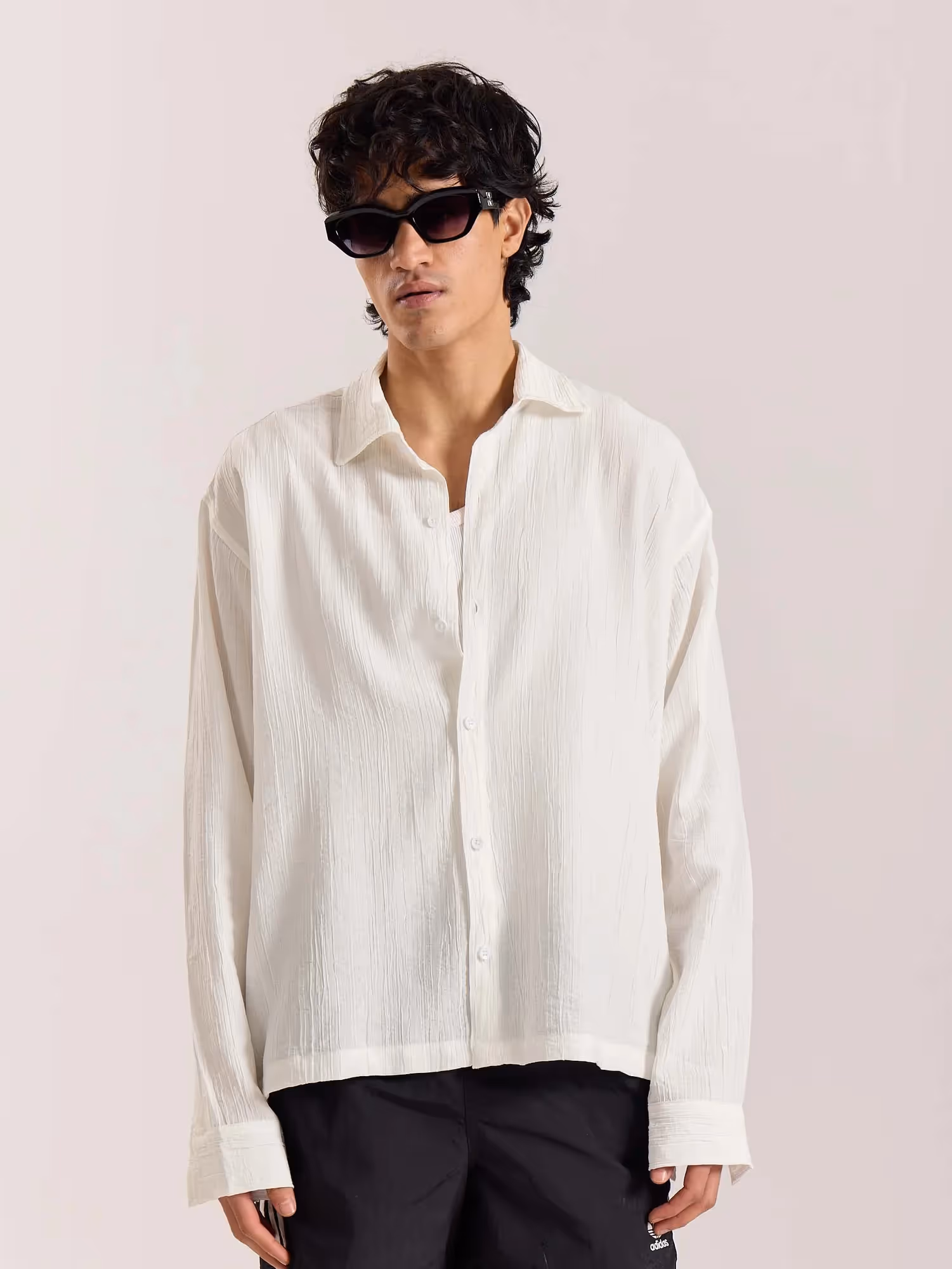White Wave Textured Holiday Shirt  image 2