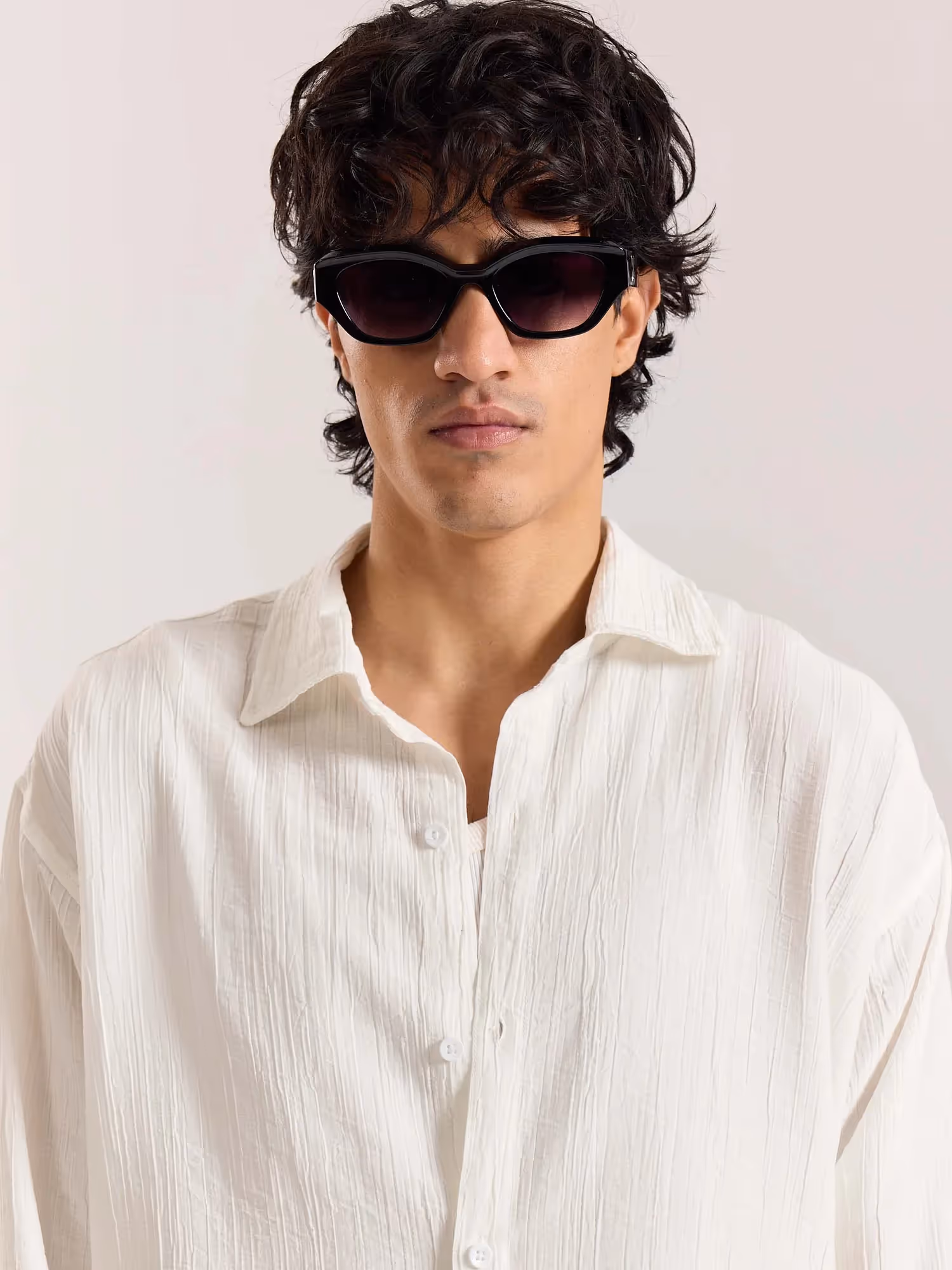 White Wave Textured Holiday Shirt  image 3