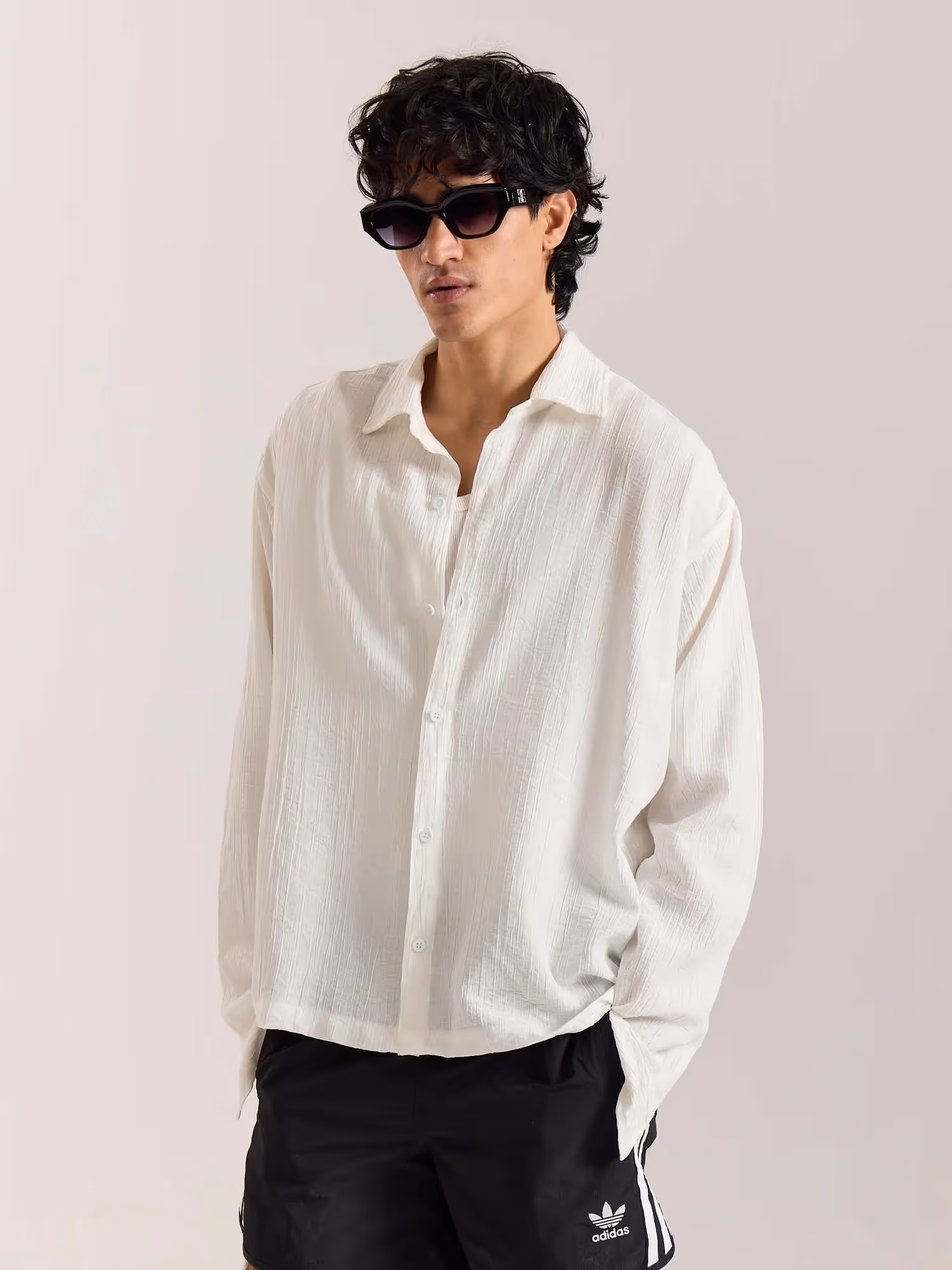 White Wave Textured Holiday Shirt  image 4