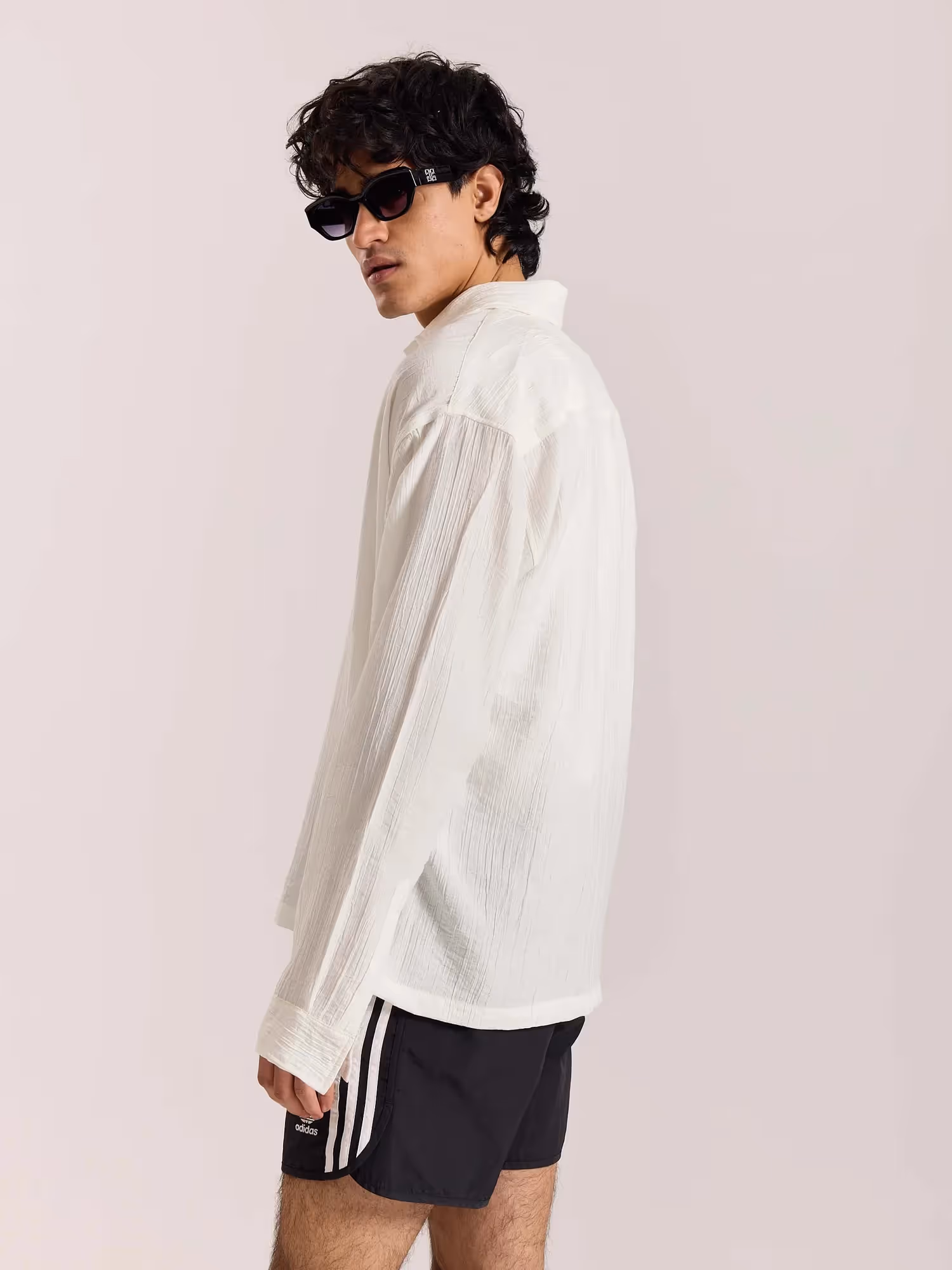 White Wave Textured Holiday Shirt  image 6