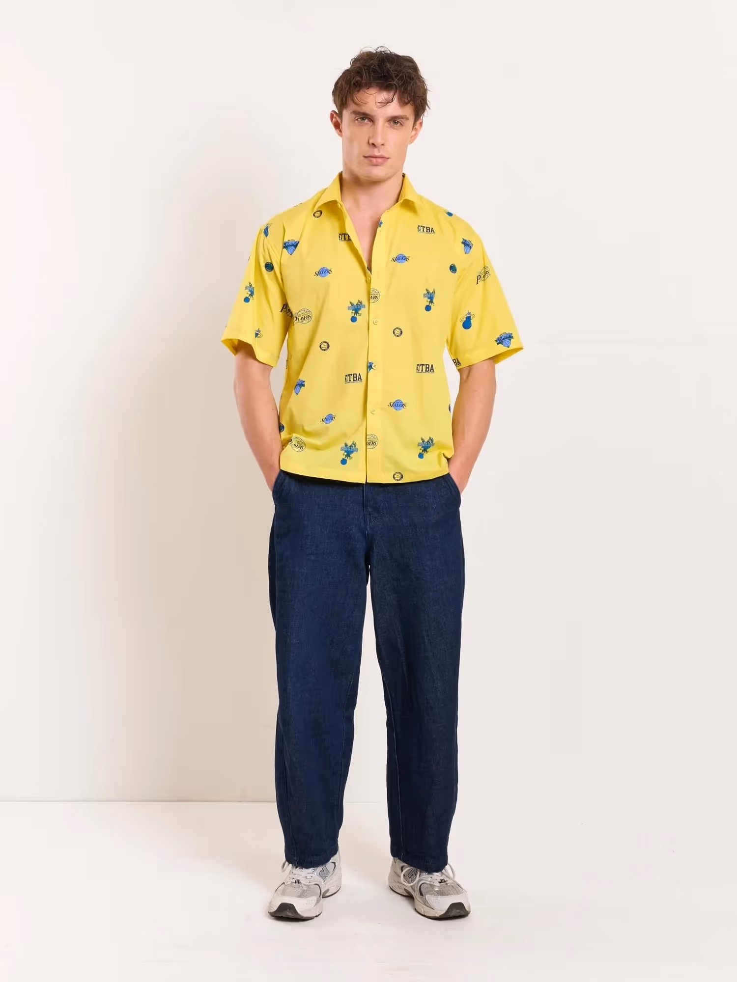 Yellow Bowling Shirt Cropped Fit image 1