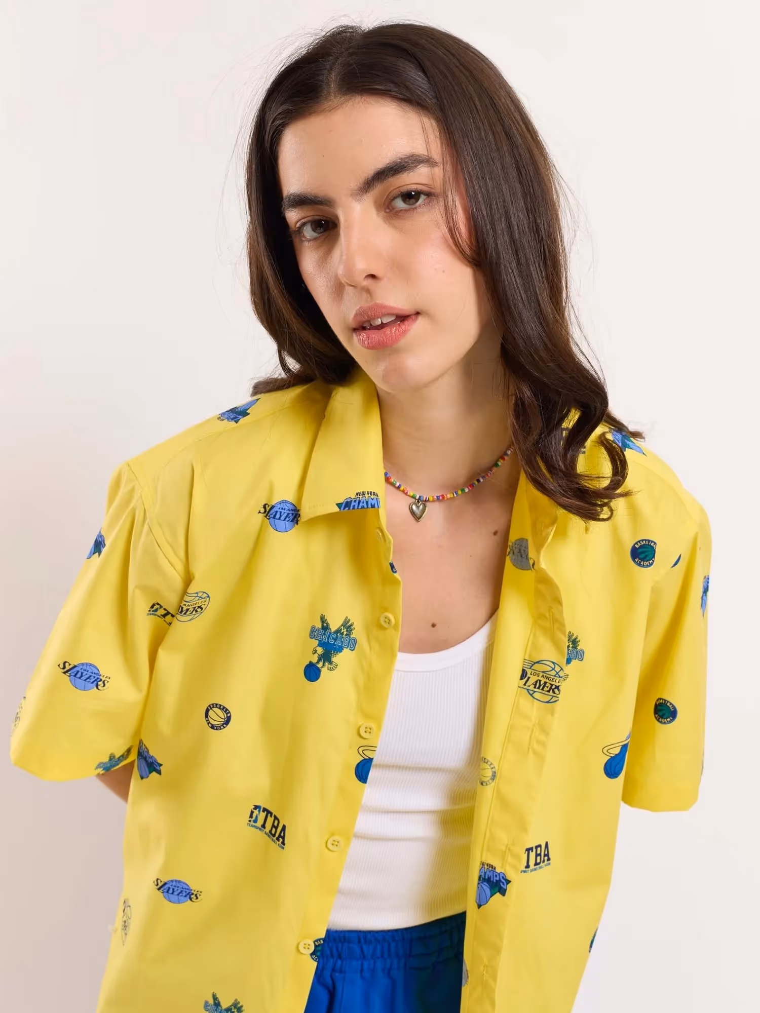 Yellow Bowling Shirt Cropped Fit image 4
