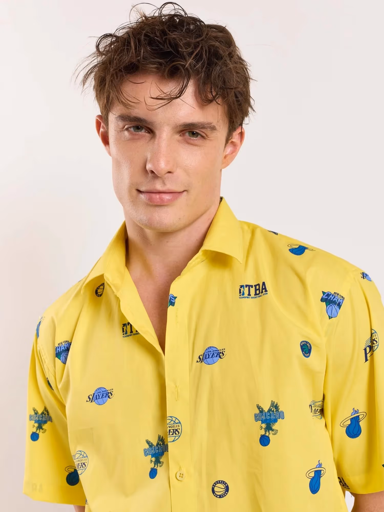 Yellow Bowling Shirt Cropped Fit image 5