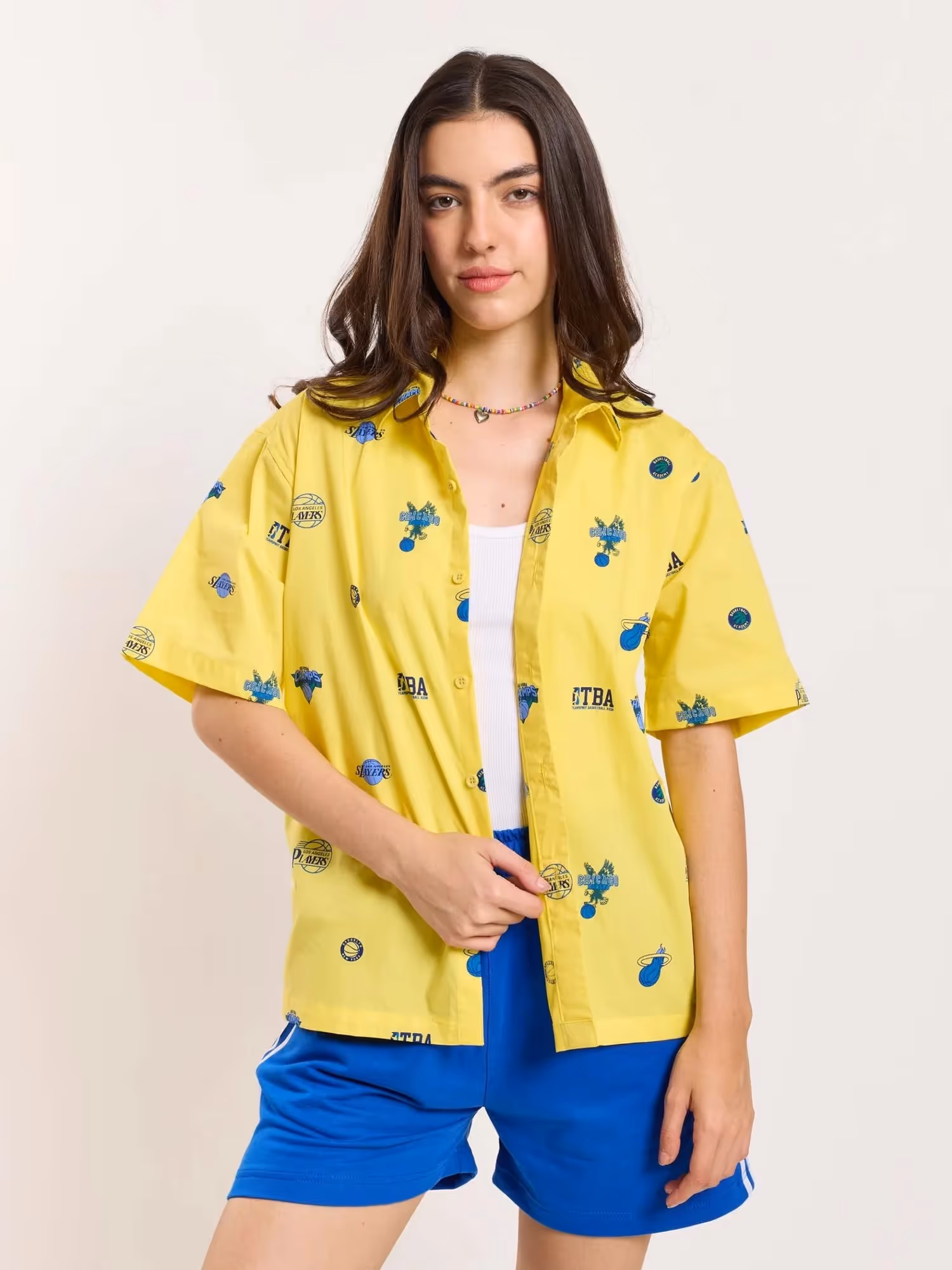 Yellow Bowling Shirt Cropped Fit image 6