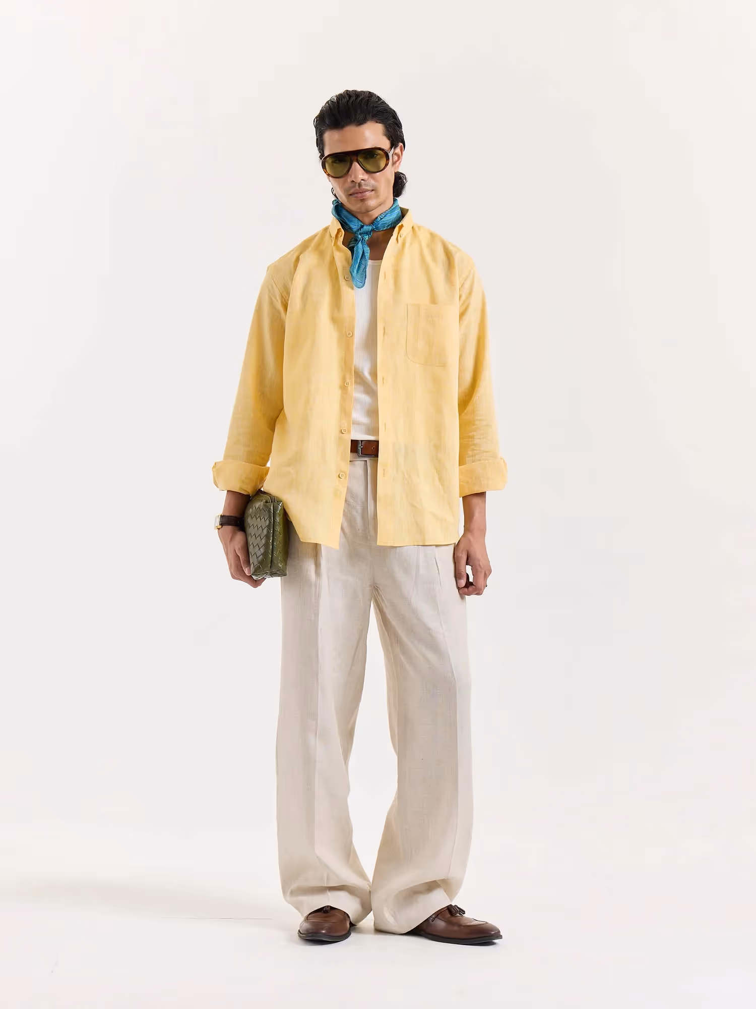 Yellow Chambray Linen Shirt  image 1