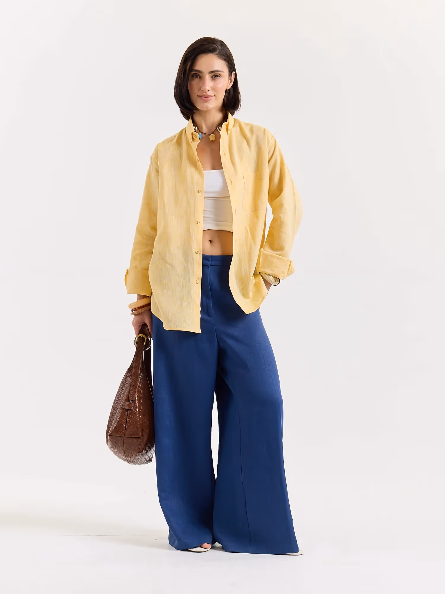Yellow Chambray Linen Shirt  image 2