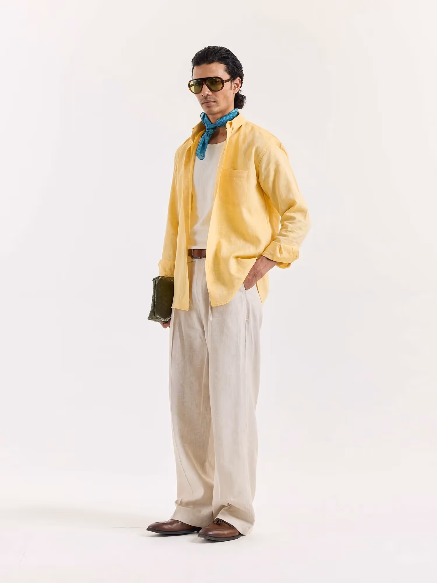 Yellow Chambray Linen Shirt  image 3