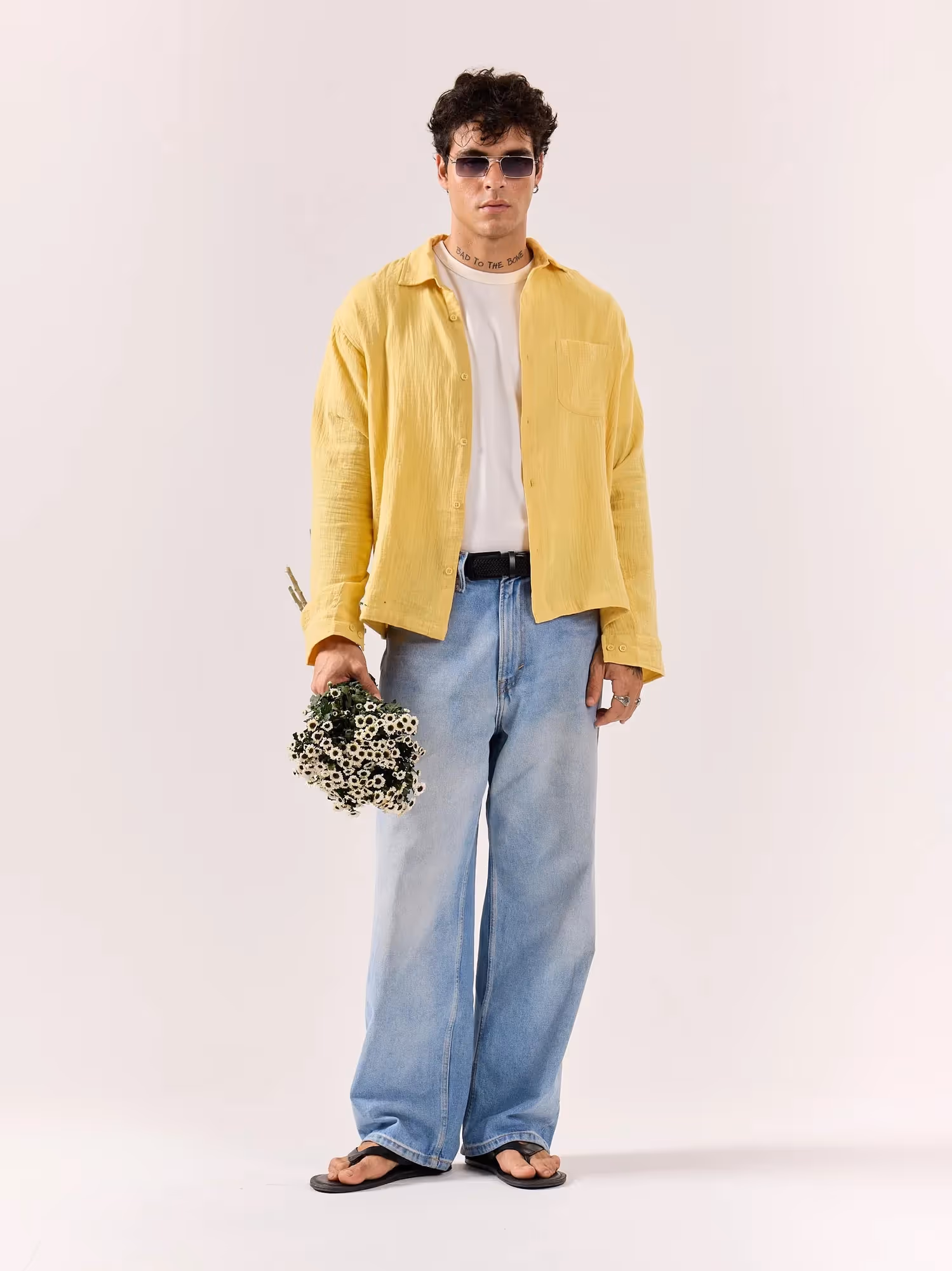 Yellow Gauze Holiday Shirt image 1