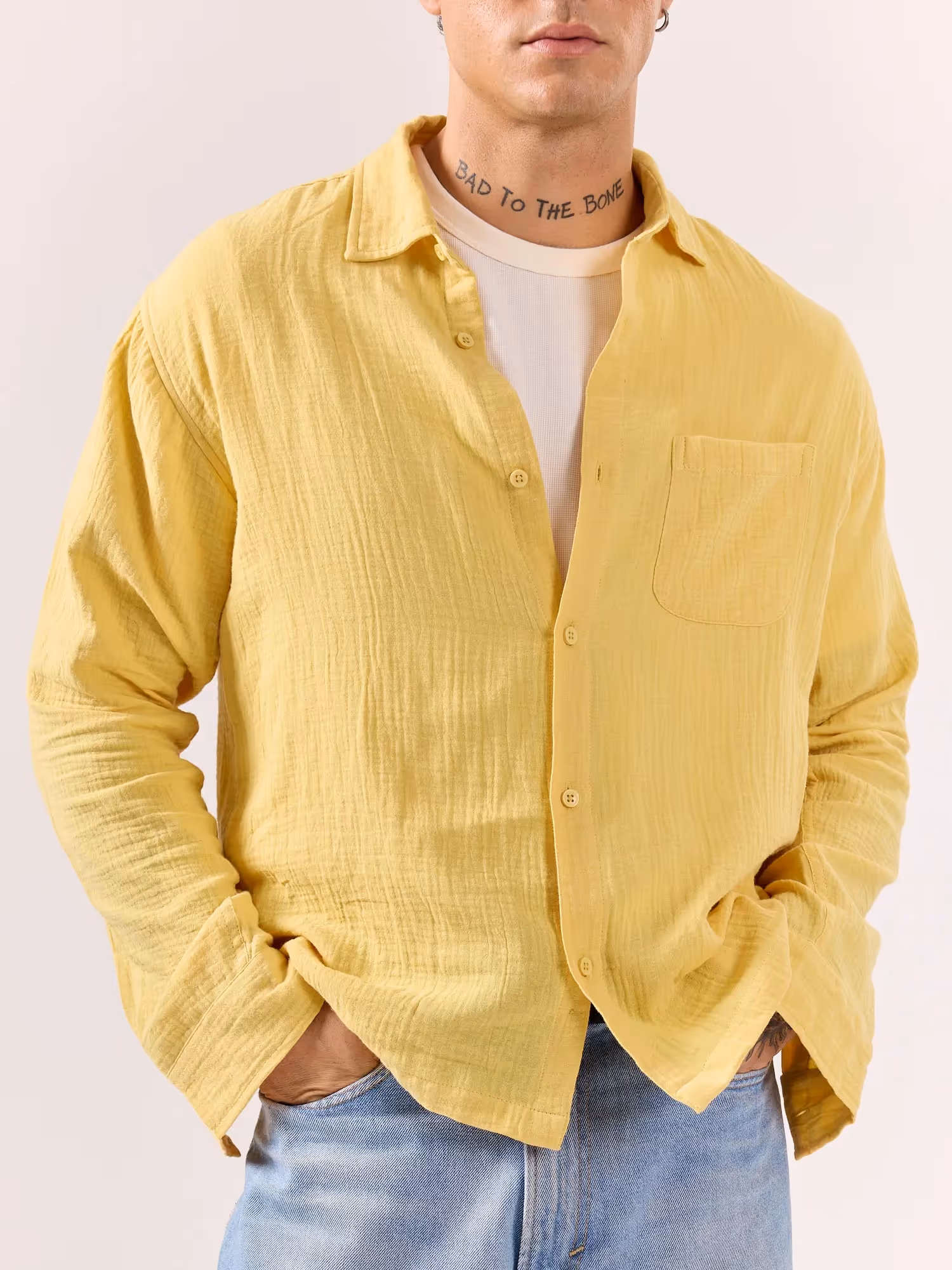 Yellow Gauze Holiday Shirt image 3