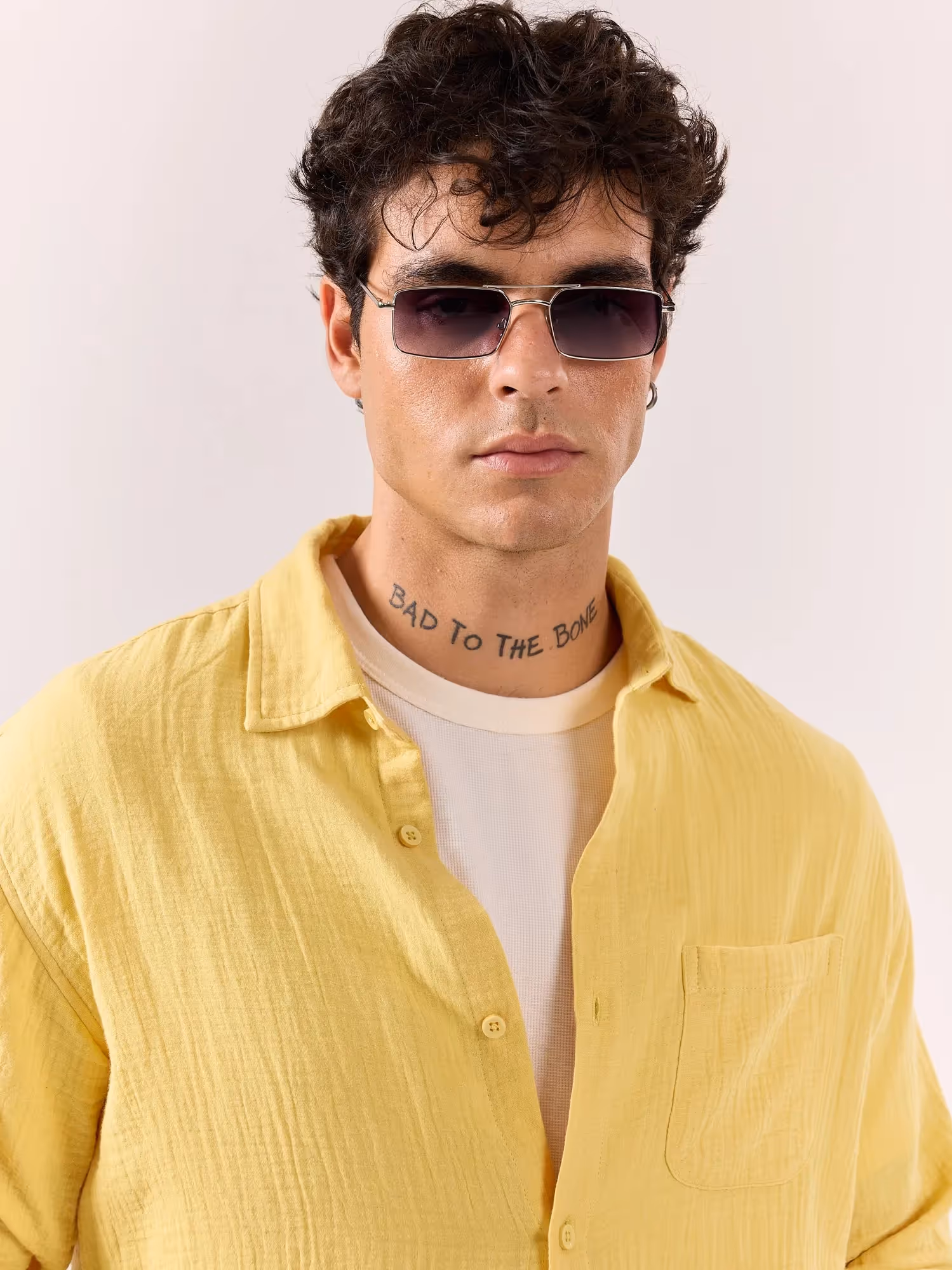 Yellow Gauze Holiday Shirt image 4