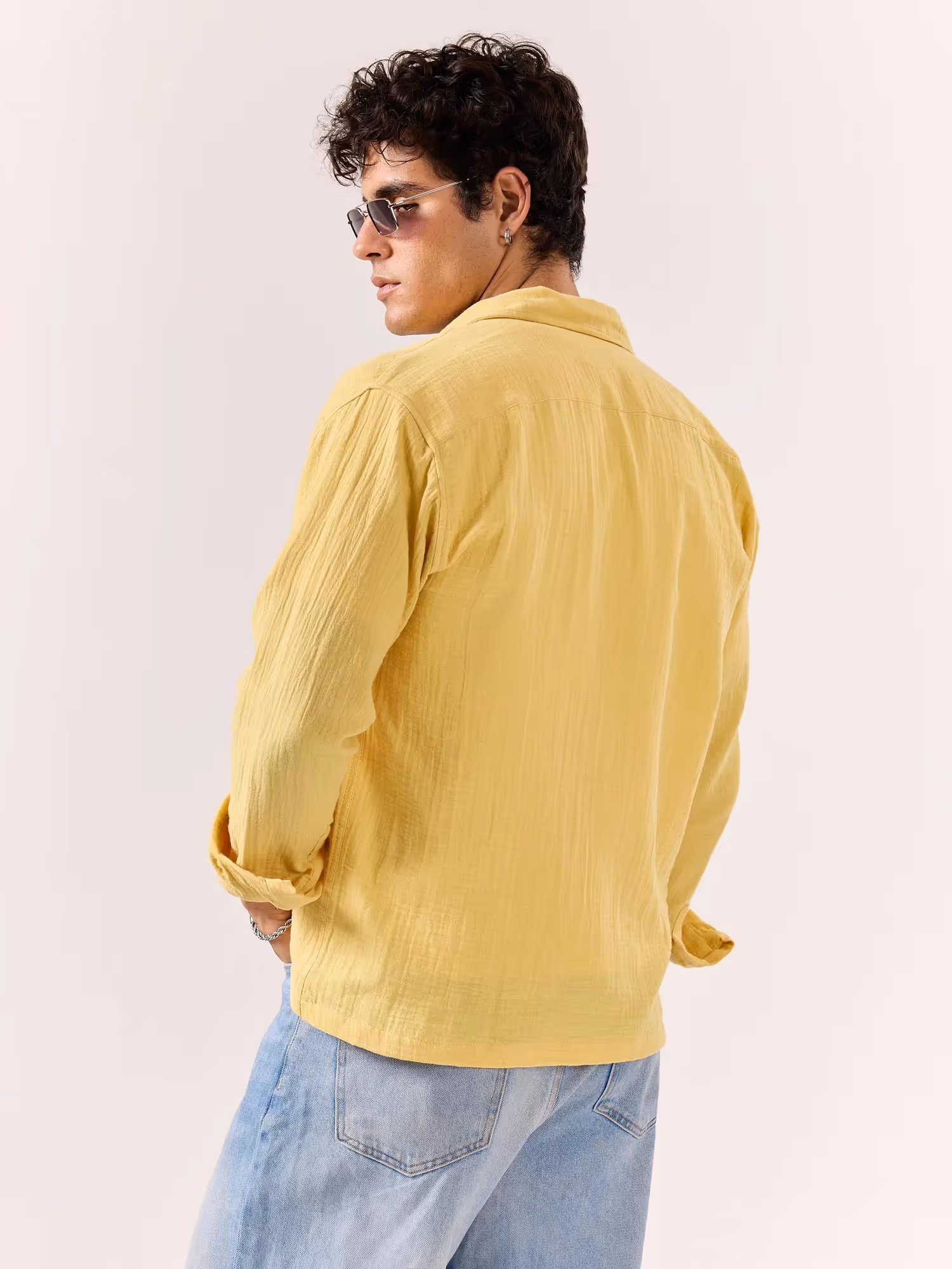 Yellow Gauze Holiday Shirt image 7