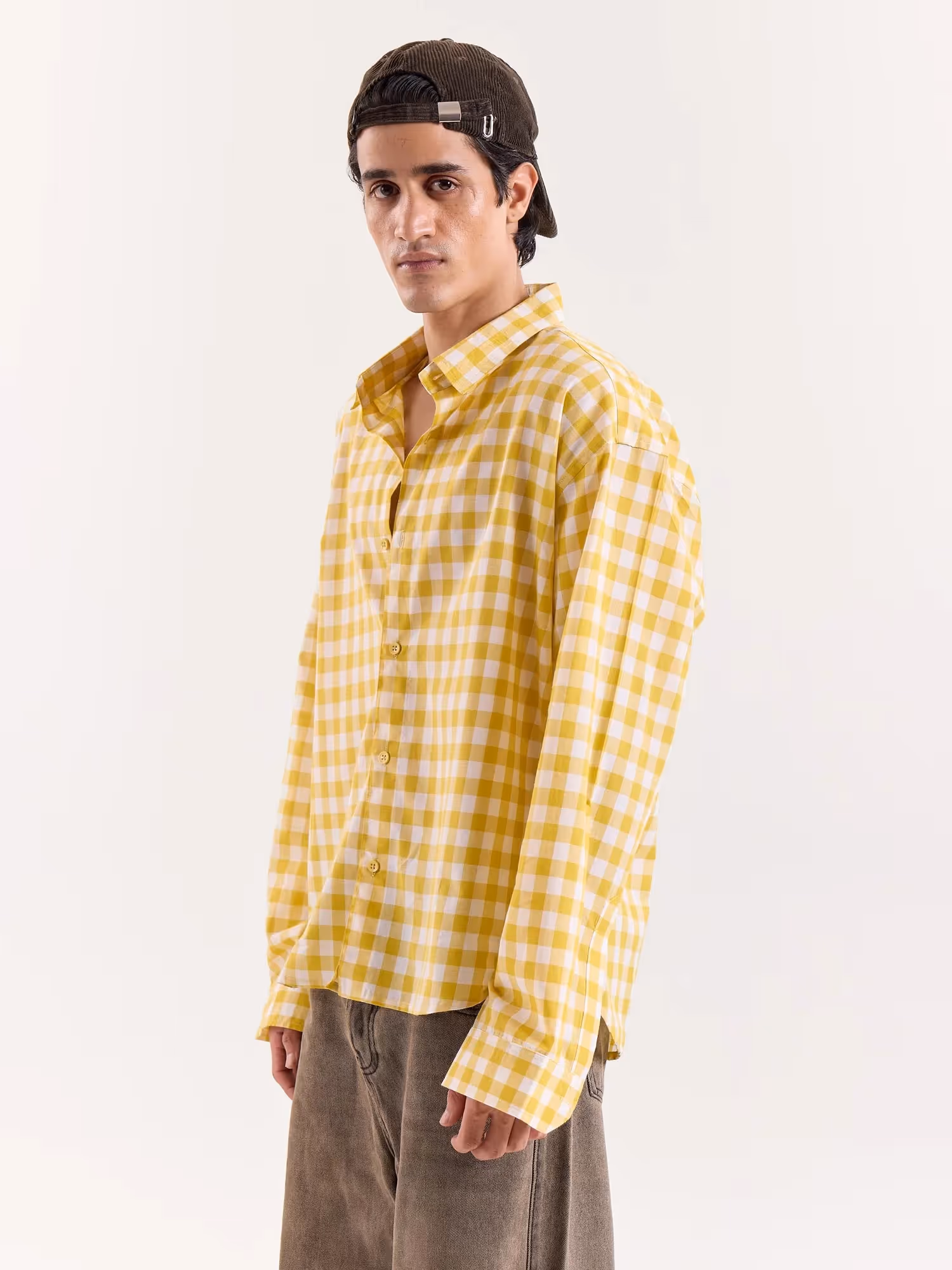 Yellow Gingham Cropped Shirt image 5