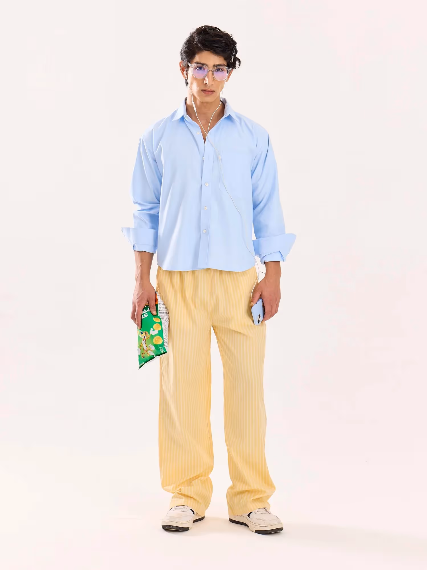 Yellow Striped Poplin Pull-on Pants image 1