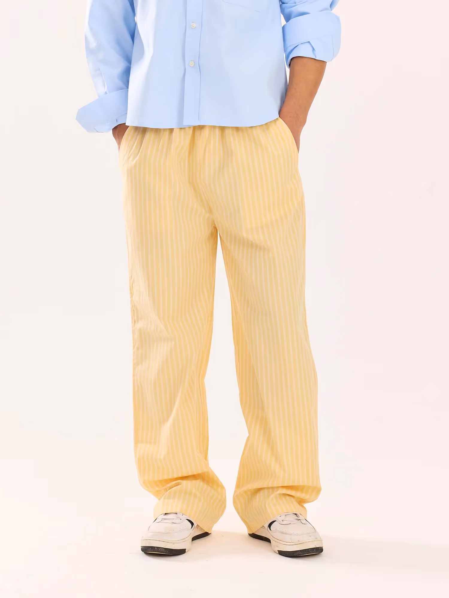 Yellow Striped Poplin Pull-on Pants image 3