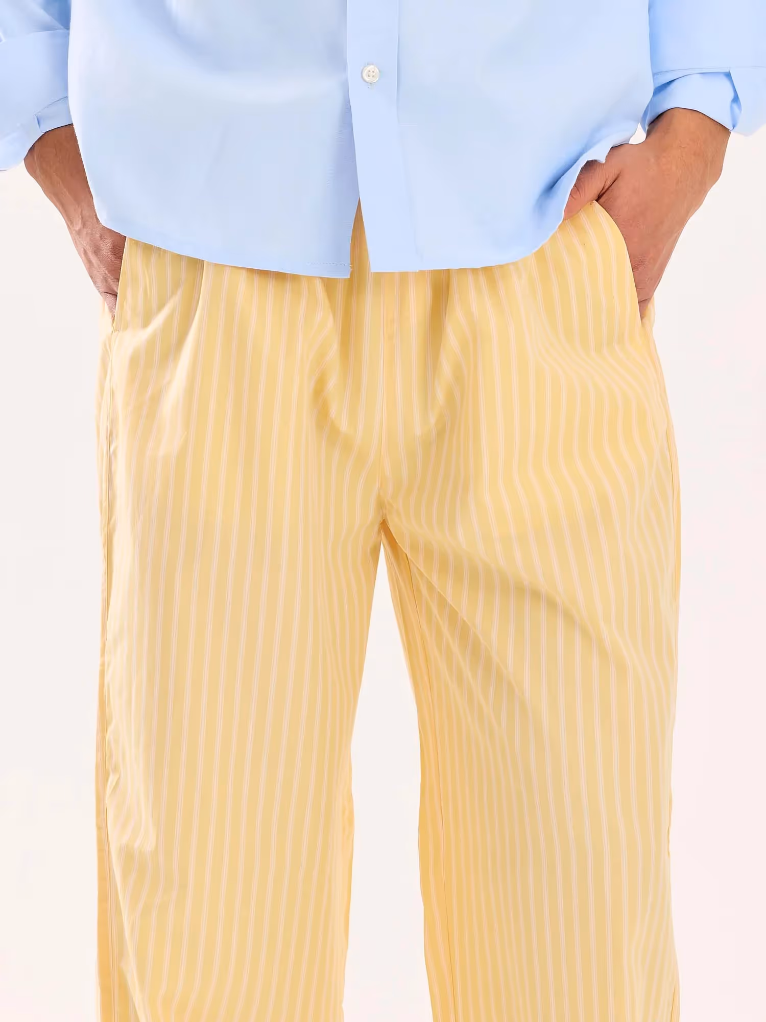 Yellow Striped Poplin Pull-on Pants image 5