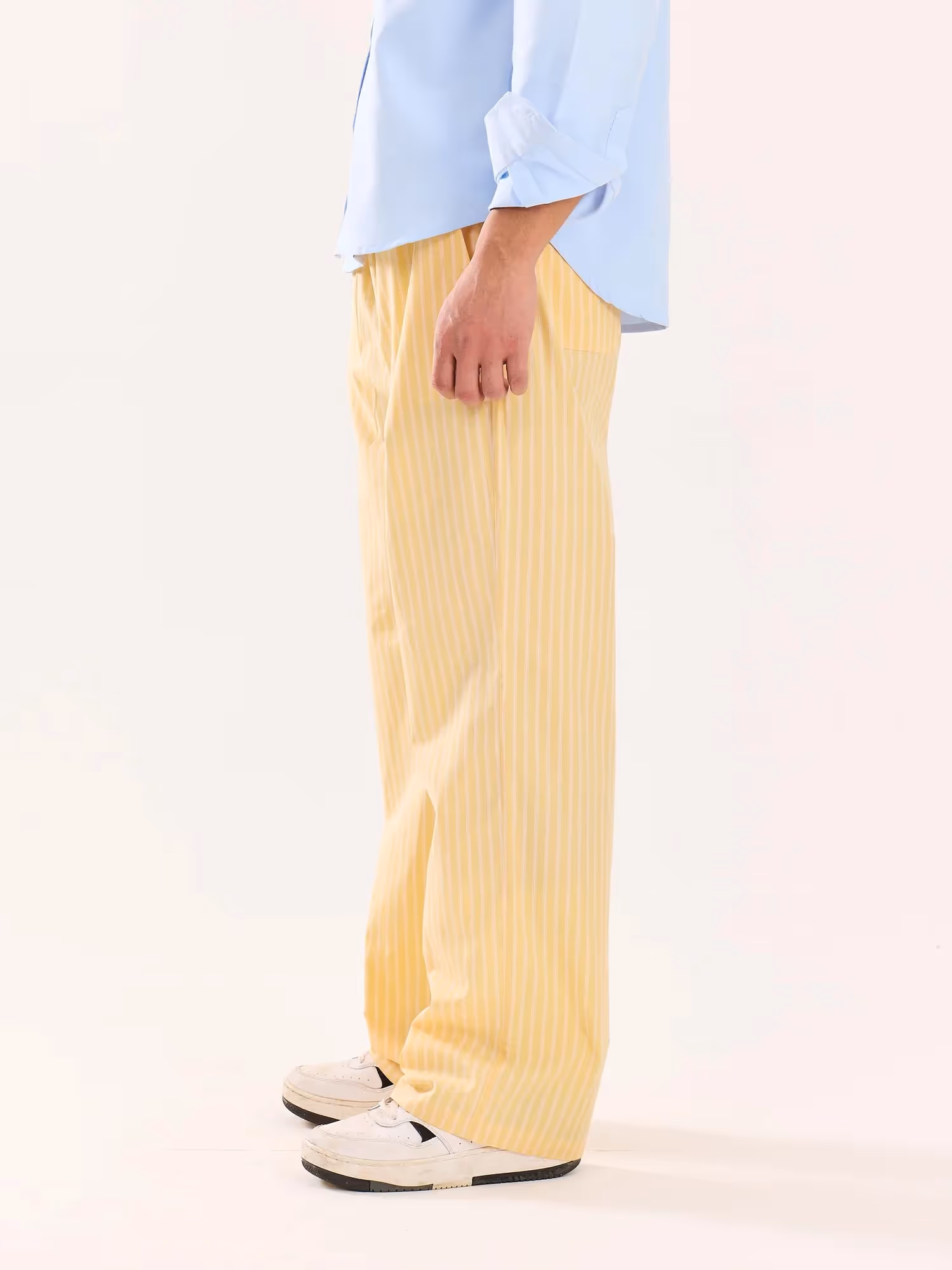 Yellow Striped Poplin Pull-on Pants image 7