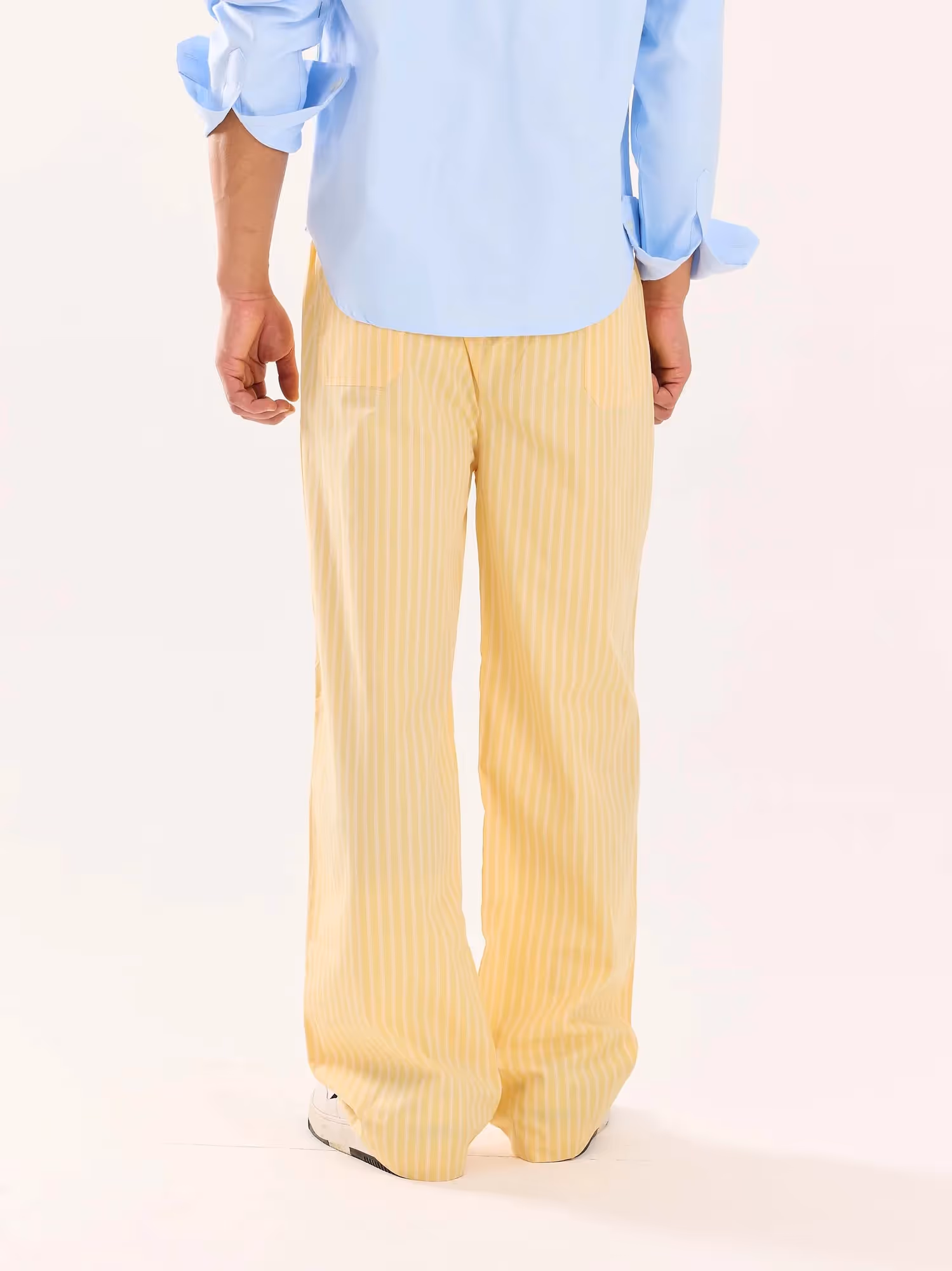 Yellow Striped Poplin Pull-on Pants image 8