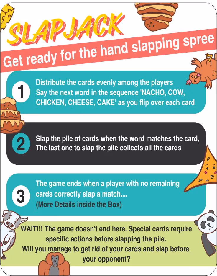 Adeloft SLAPJACK Nacho Cow Chicken Cheese Cake Card Game - photo 4 of 6