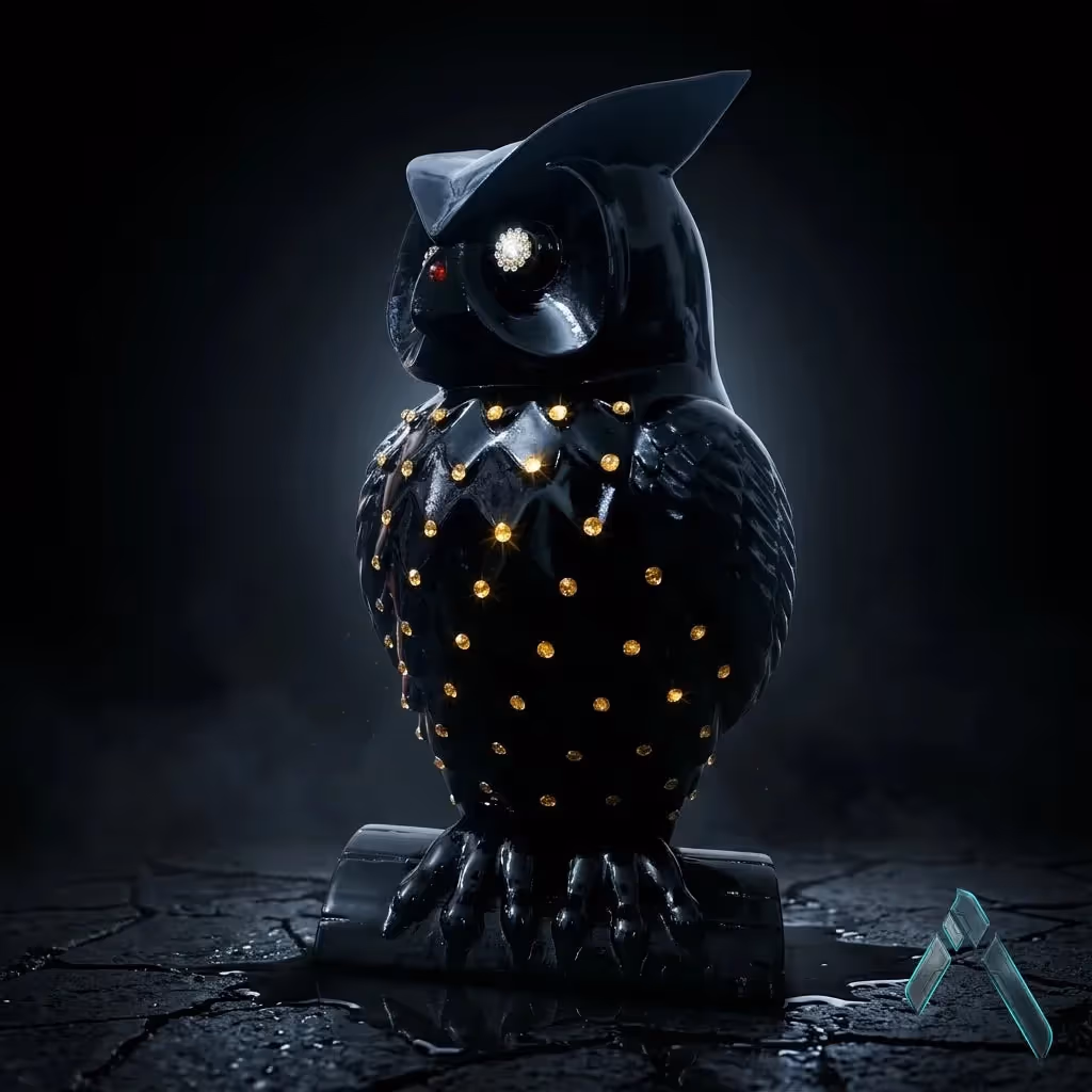Black Owl Sculpture  image 1