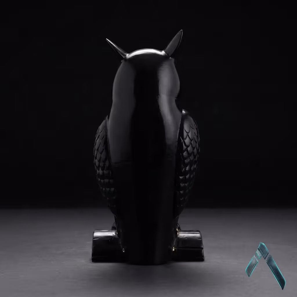 Black Owl Sculpture image 4