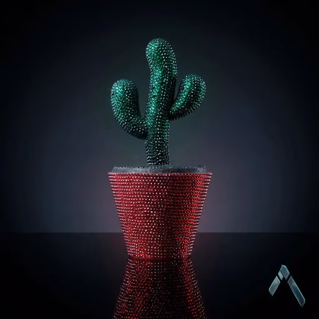 Crystal Cactus Sculpture image 1