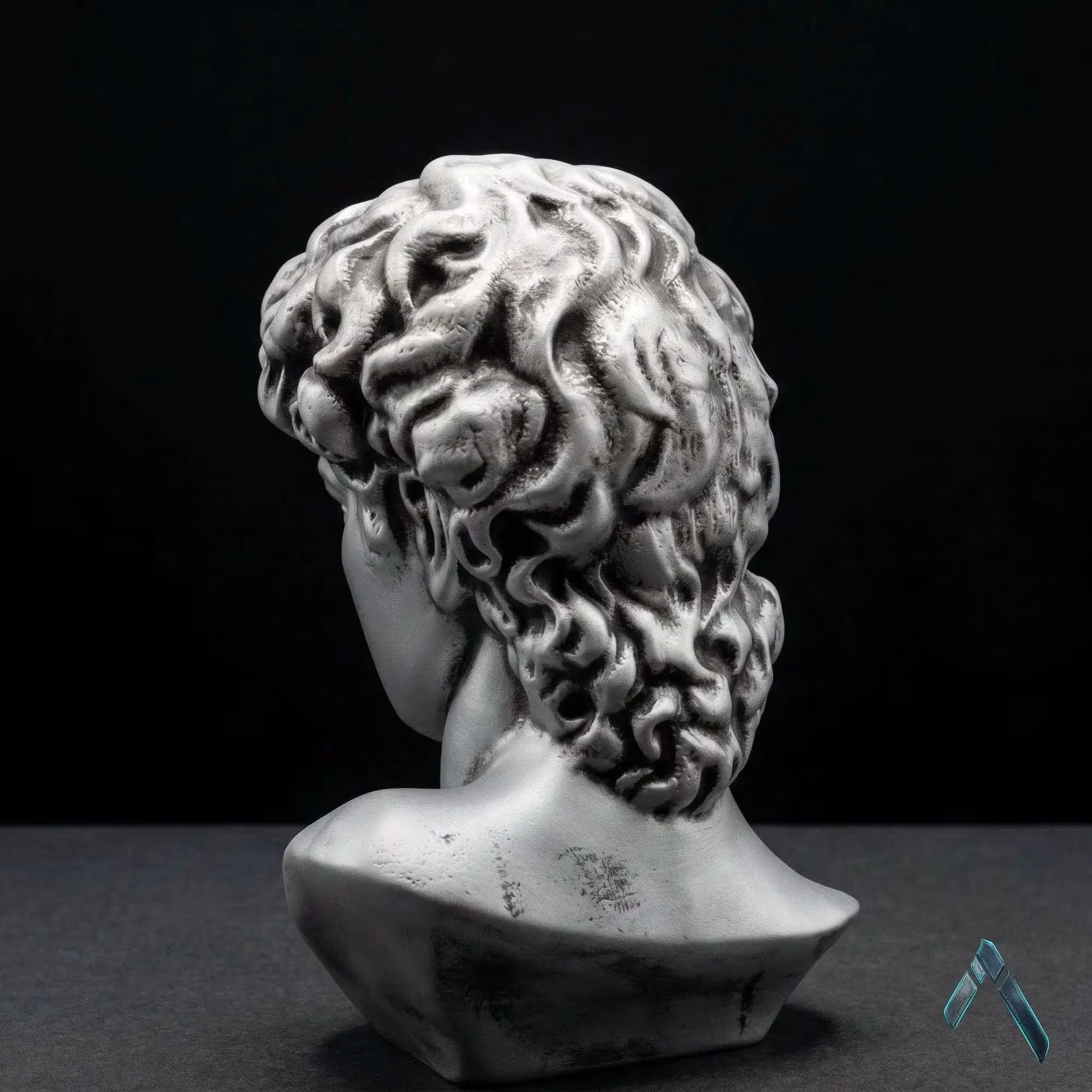David Bust Sculpture Dark Silver image 4