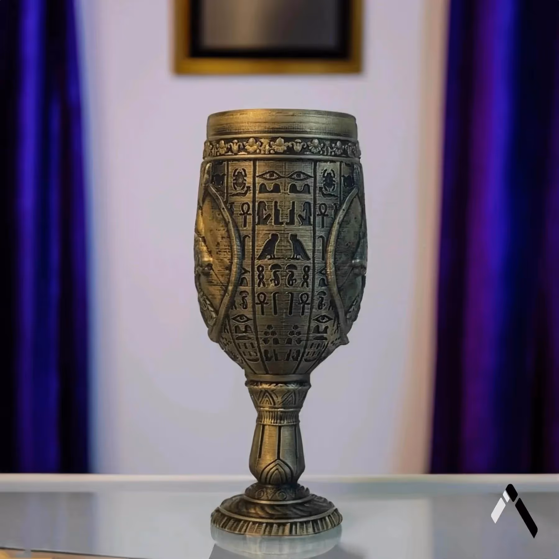 Egyptian Pharaoh Hieroglyph Goblet  image 1