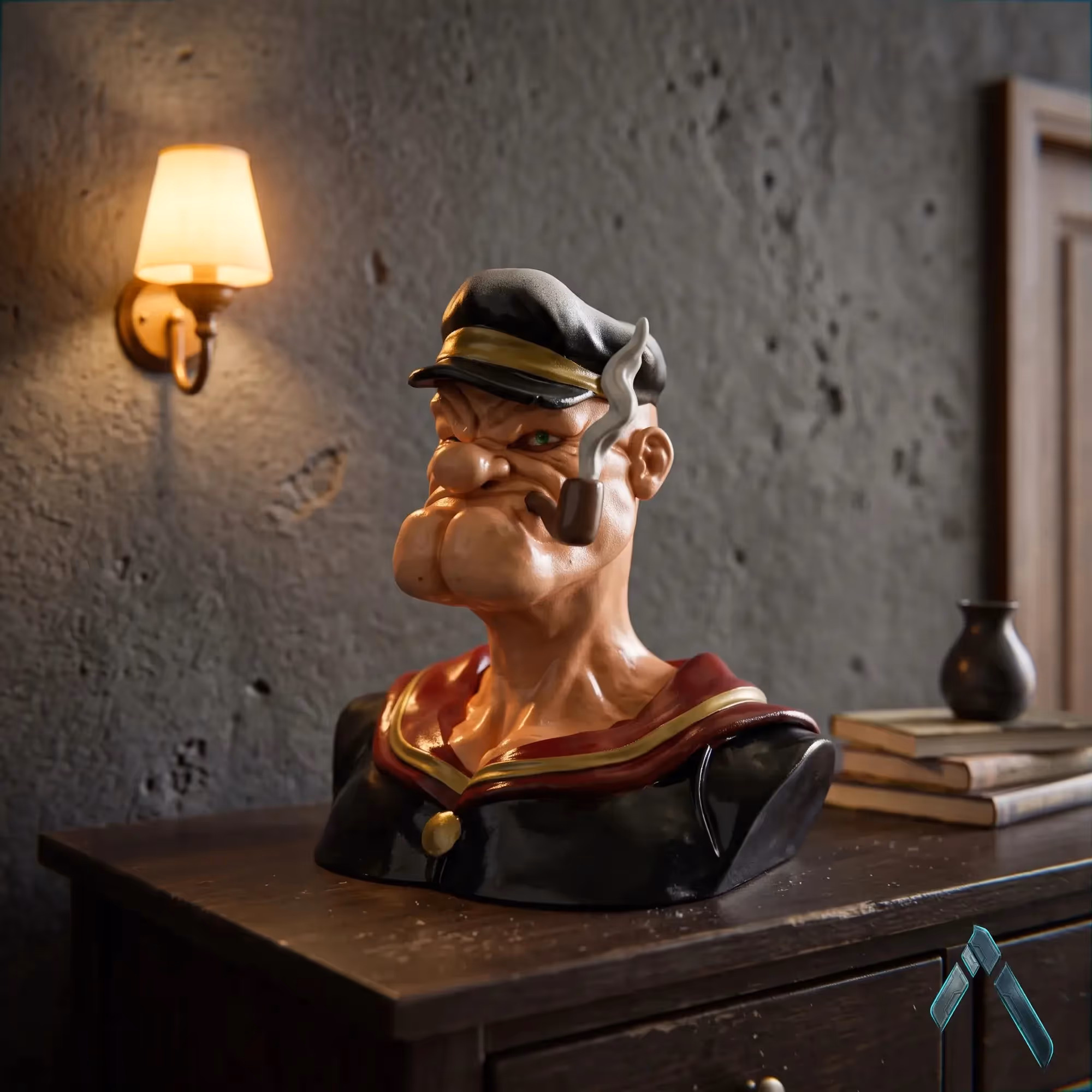 Popeye The Sailor Bust Sculpture  image 2